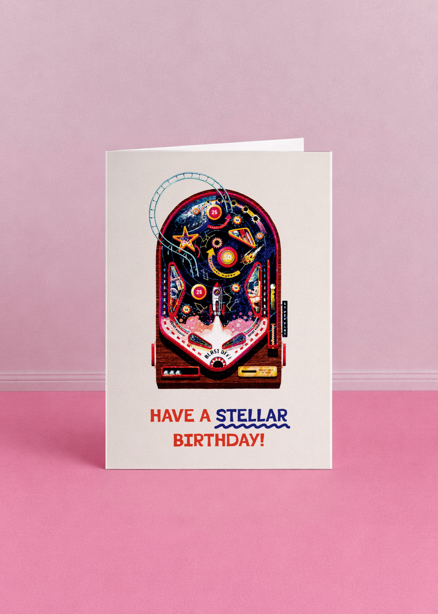 Stellar Birthday Pinball Card mockup 5
