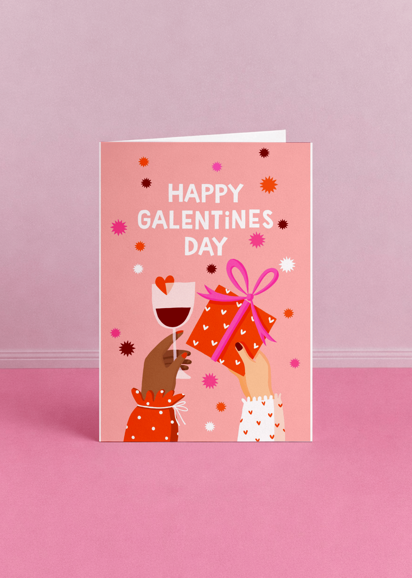 Happy Galentine's Day Gift and Wine mockup 5