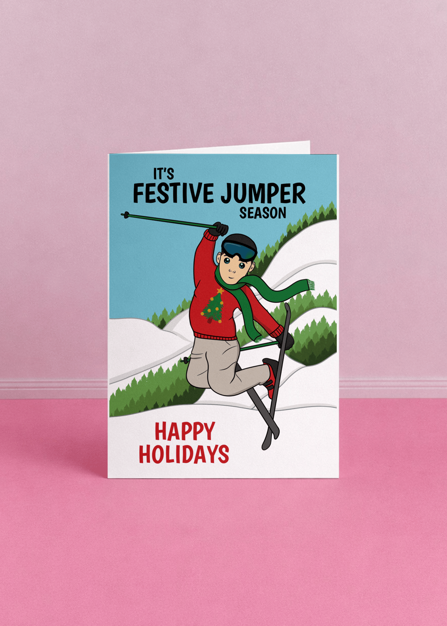 Festive Jumper Skiing mockup 5