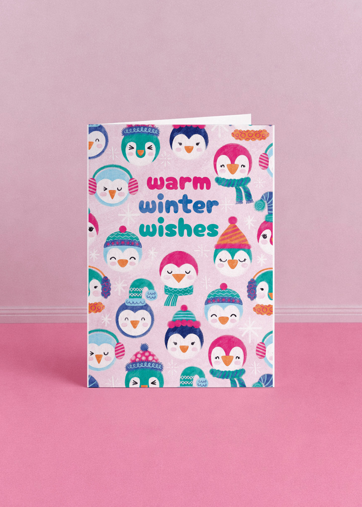 Warm Winter Wishes Penguins mockup 5