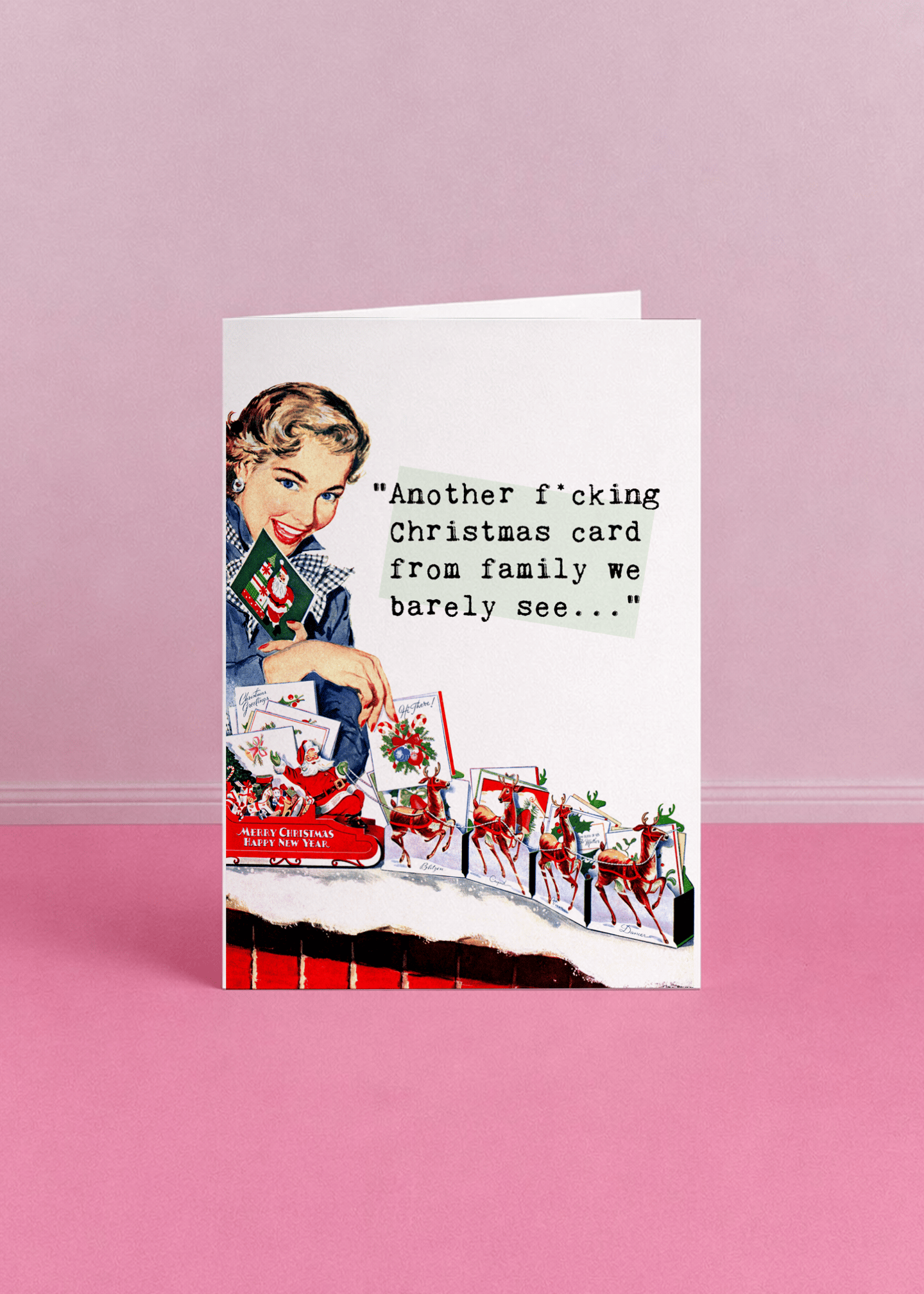 Relatable Retro Christmas Card mockup 5