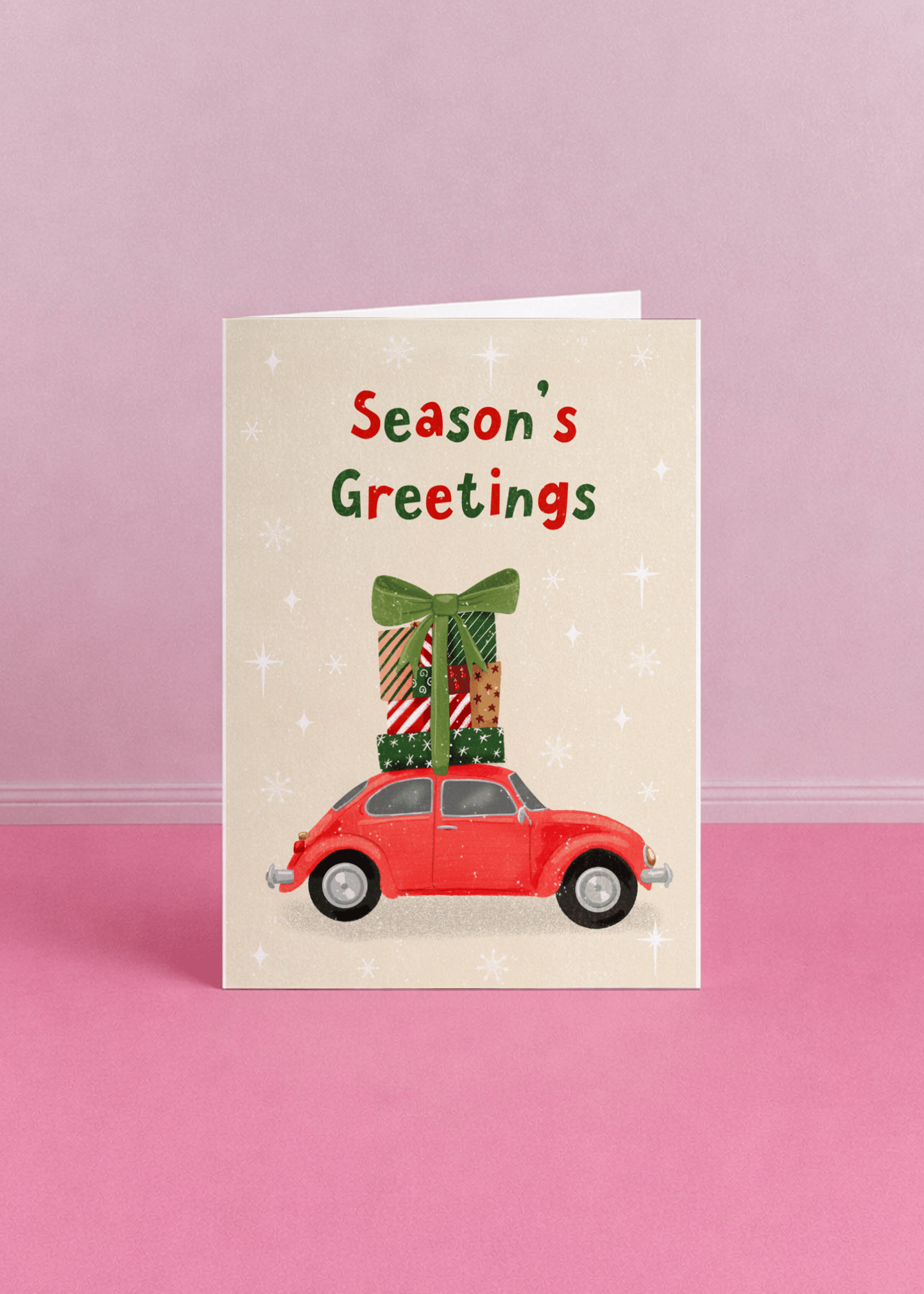 Season's Greetings with Festive Car mockup 4