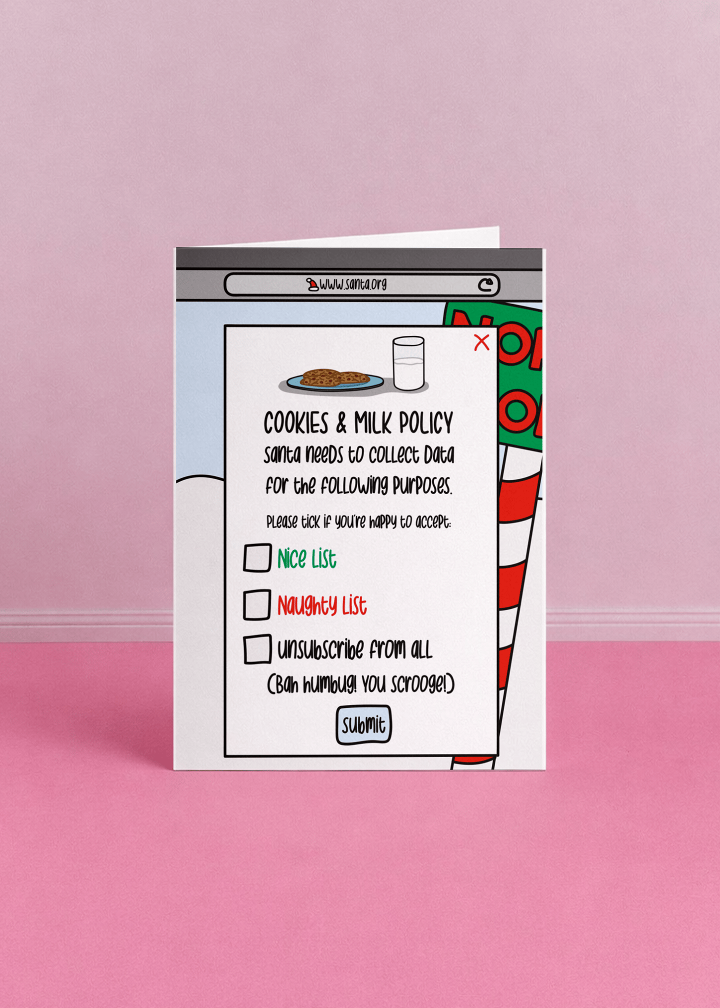 Santa's Cookies and Milk Policy mockup 4