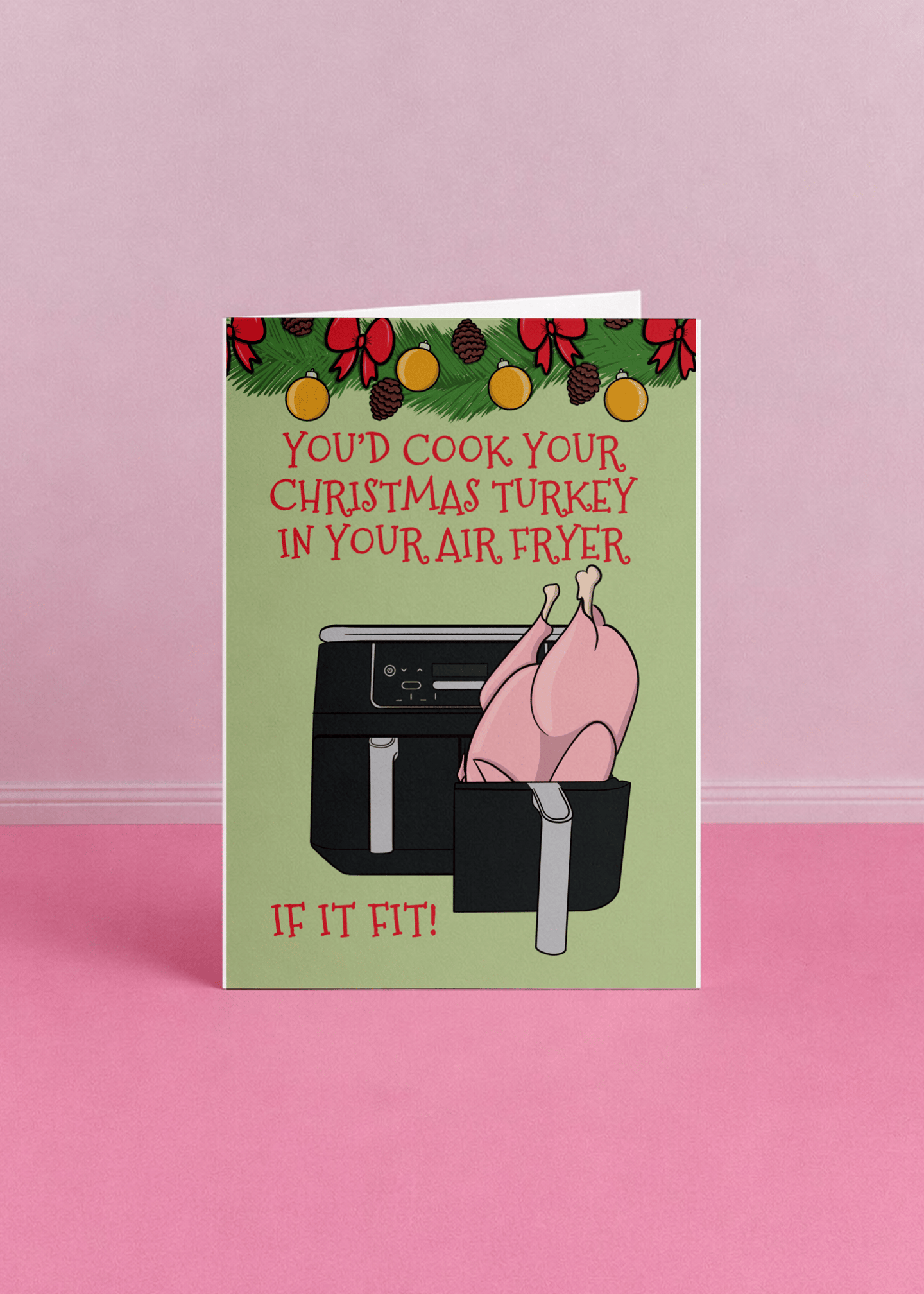 Air Fryer Christmas Turkey Card mockup 5