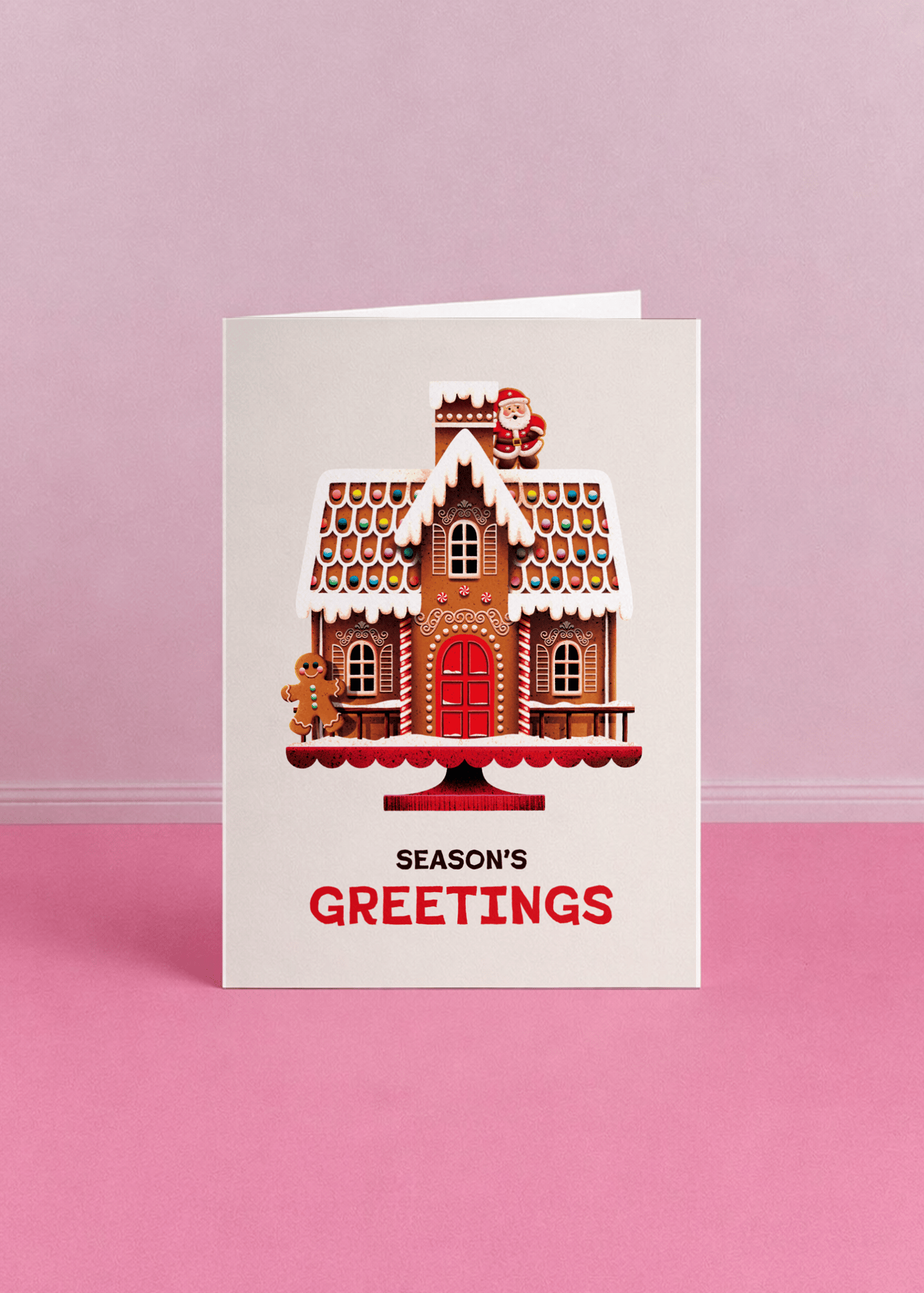 Season's Greetings Gingerbread House mockup 4