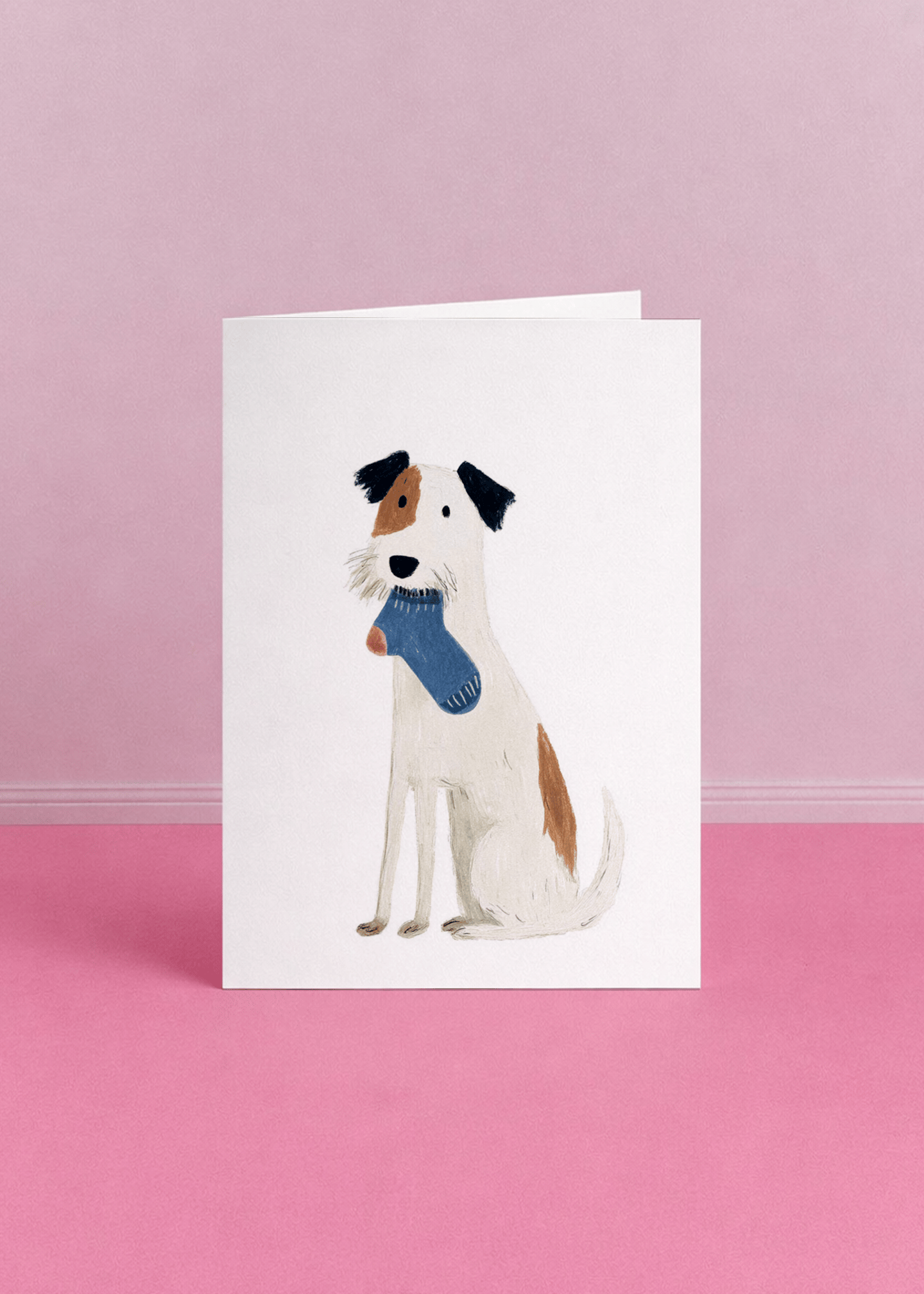 dog with sock mockup 5