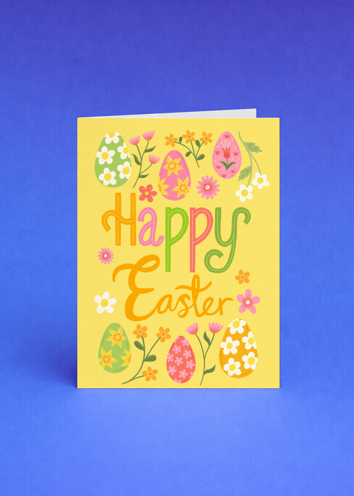 happy easter floral and egg design mockup 5