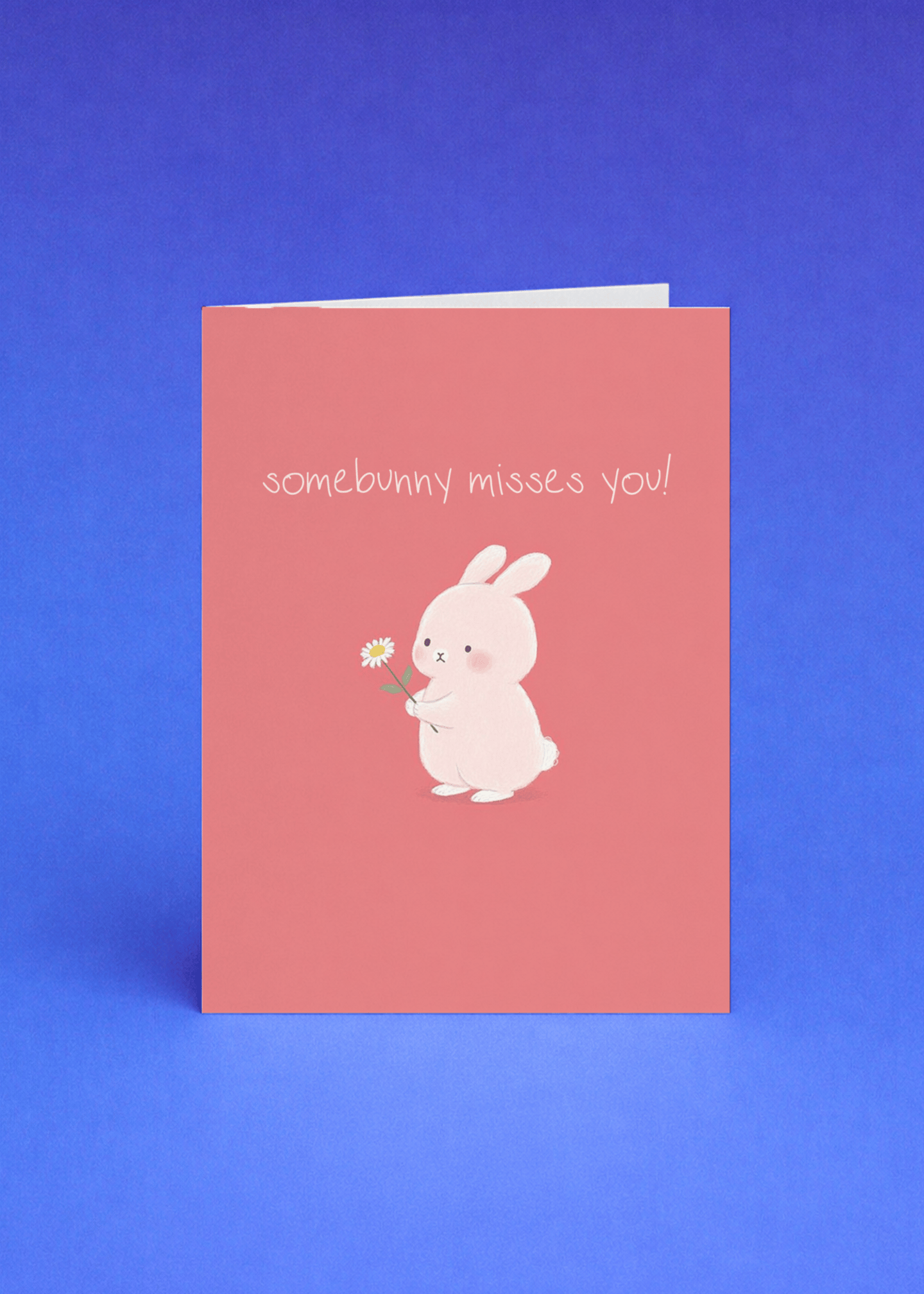 Adorable Bunny Misses You Card mockup 5