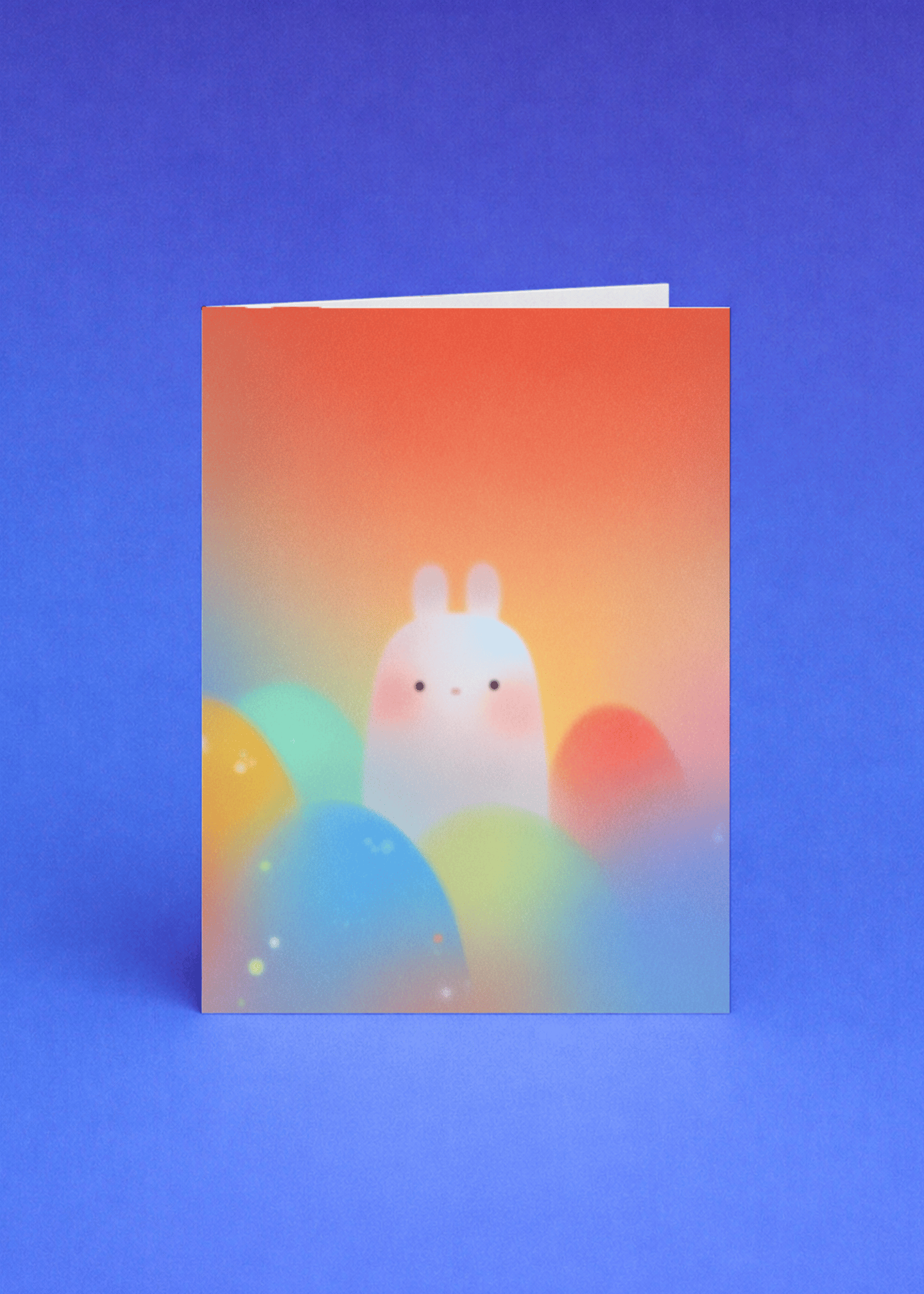 Cute Bunny in Rainbow Clouds mockup 5