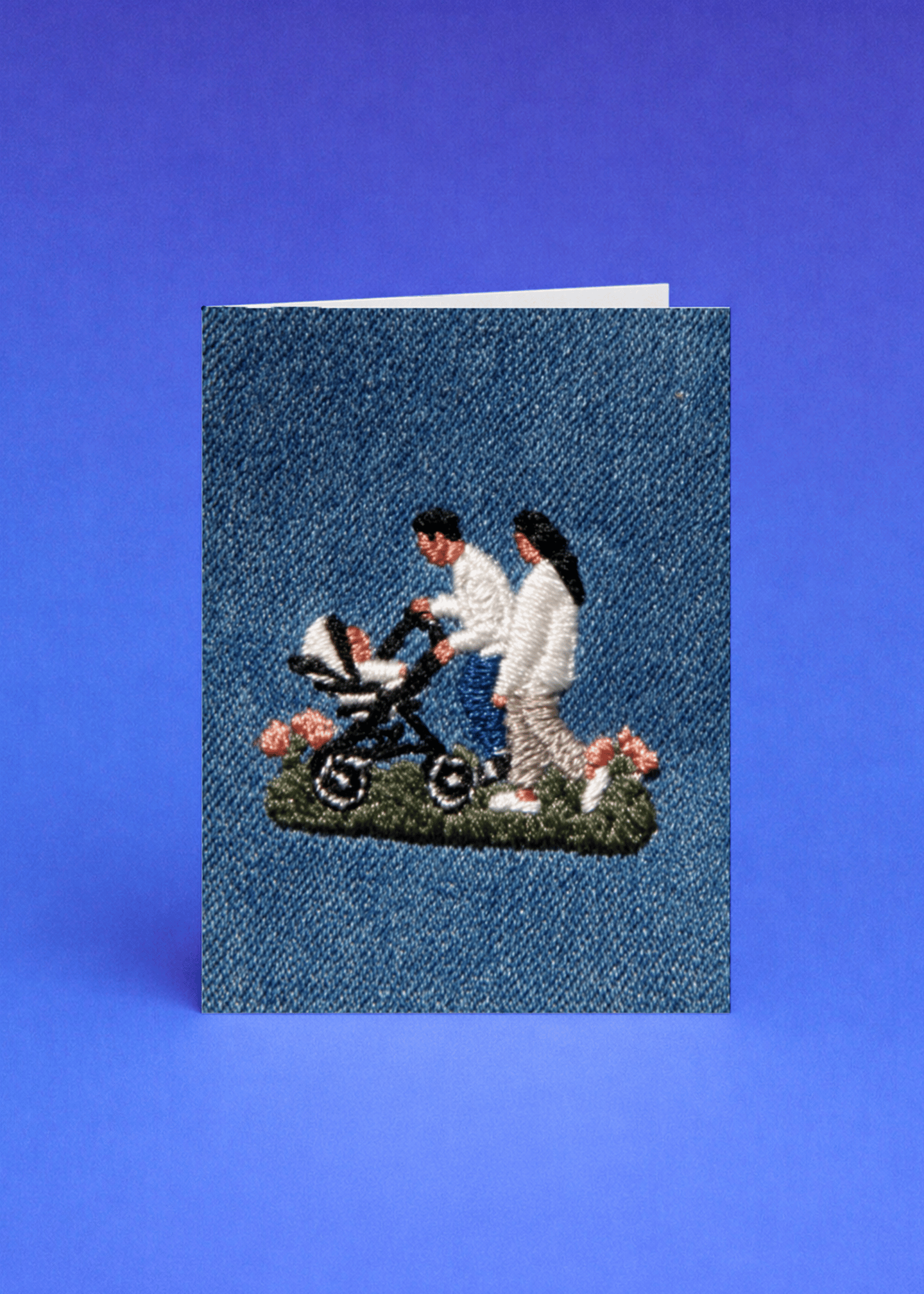 Joyful Family Stroll Embroidery Card mockup 5