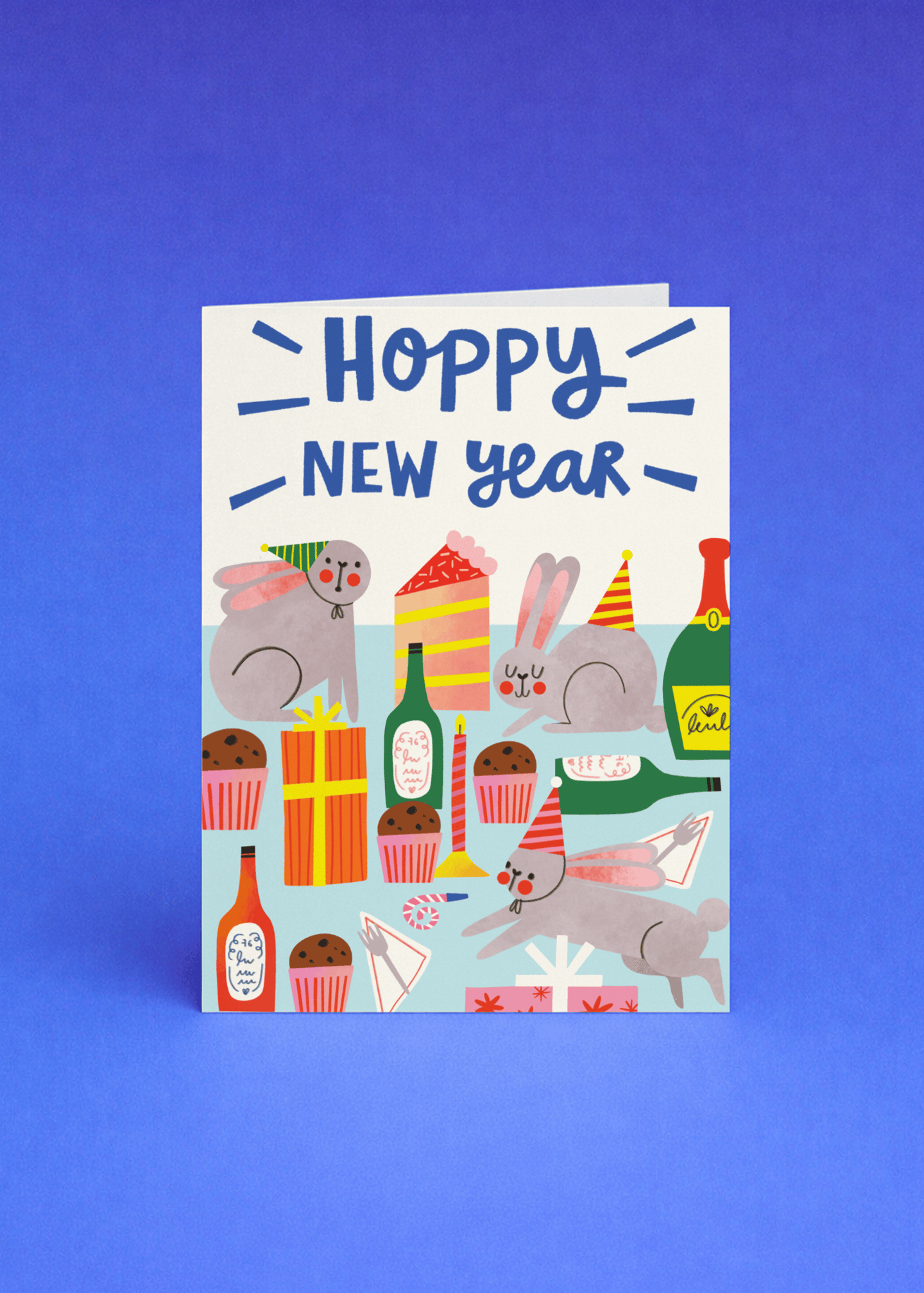 Hoppy New Year Bunny Card mockup 5