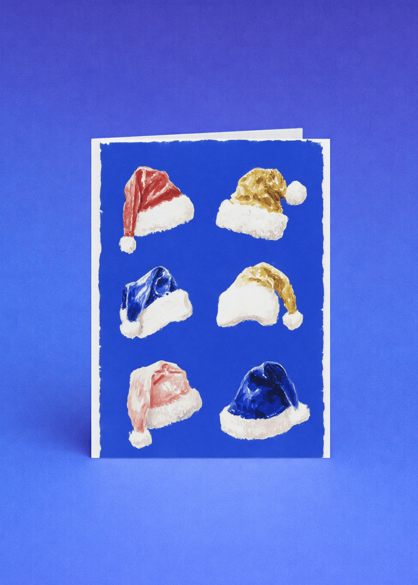 Colorful Santa Hats Greeting Card mockup 5