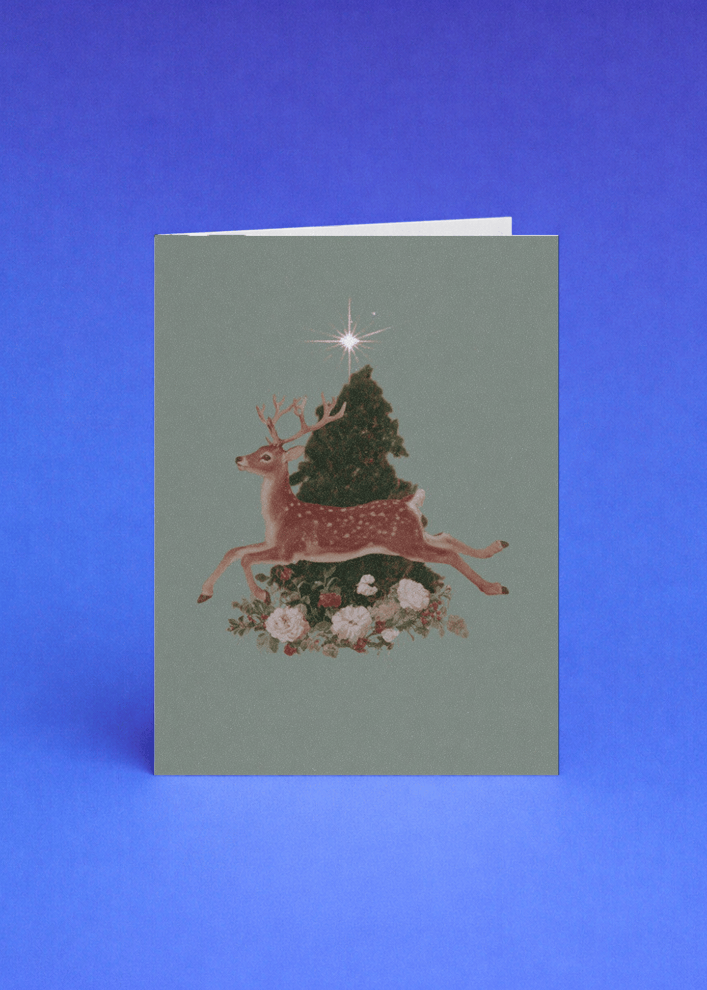 Festive Deer and Star Card mockup 5