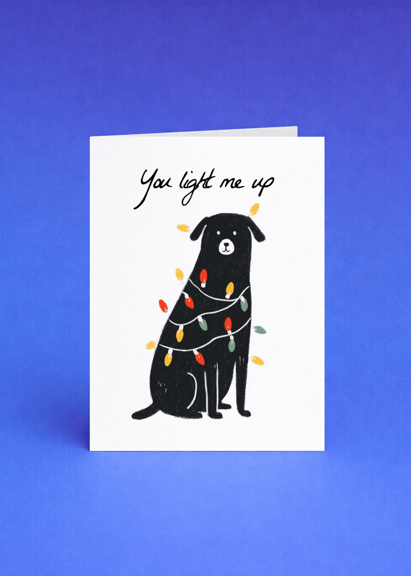 Festive Dog Love Lights Card mockup 5