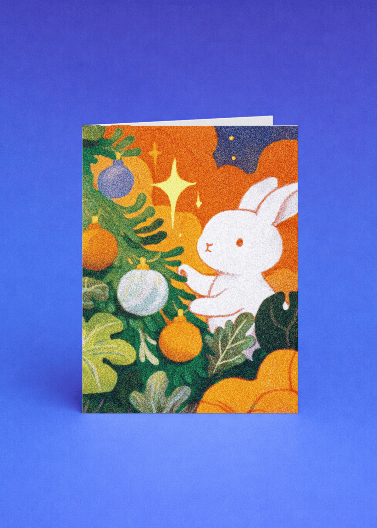 Festive Bunny Holiday Card mockup 4