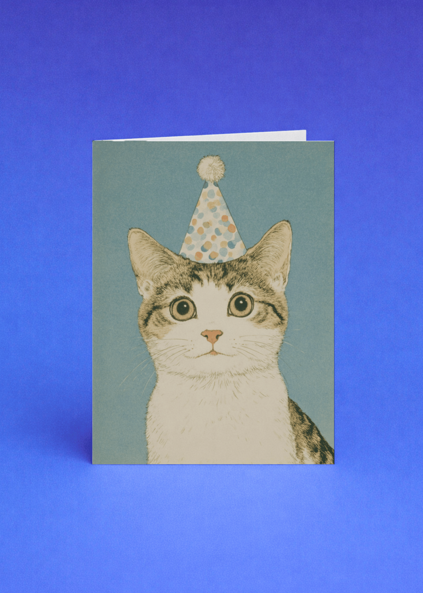 Adorable Party Cat Card mockup 4