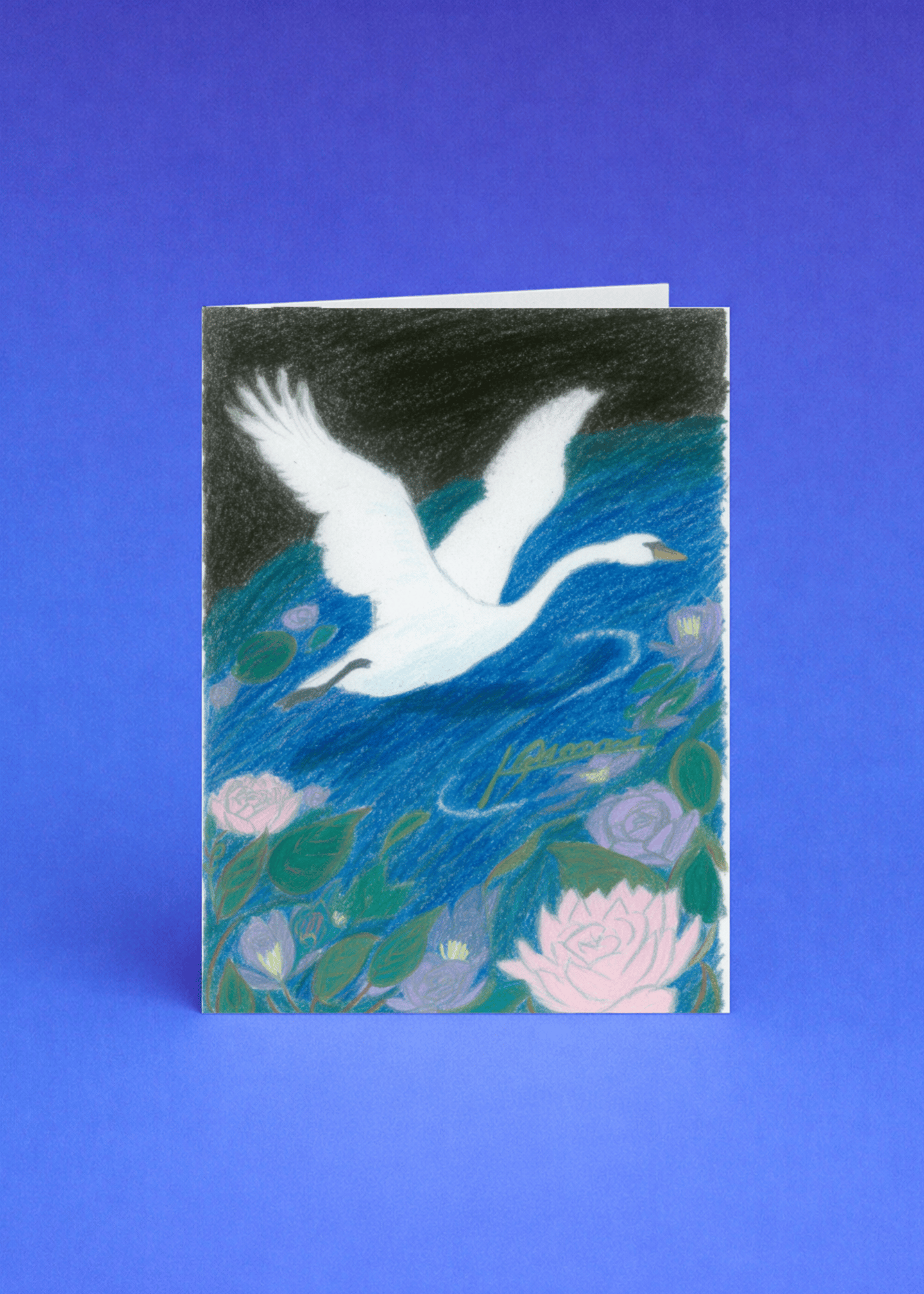Graceful Swan Serenity Card mockup 5