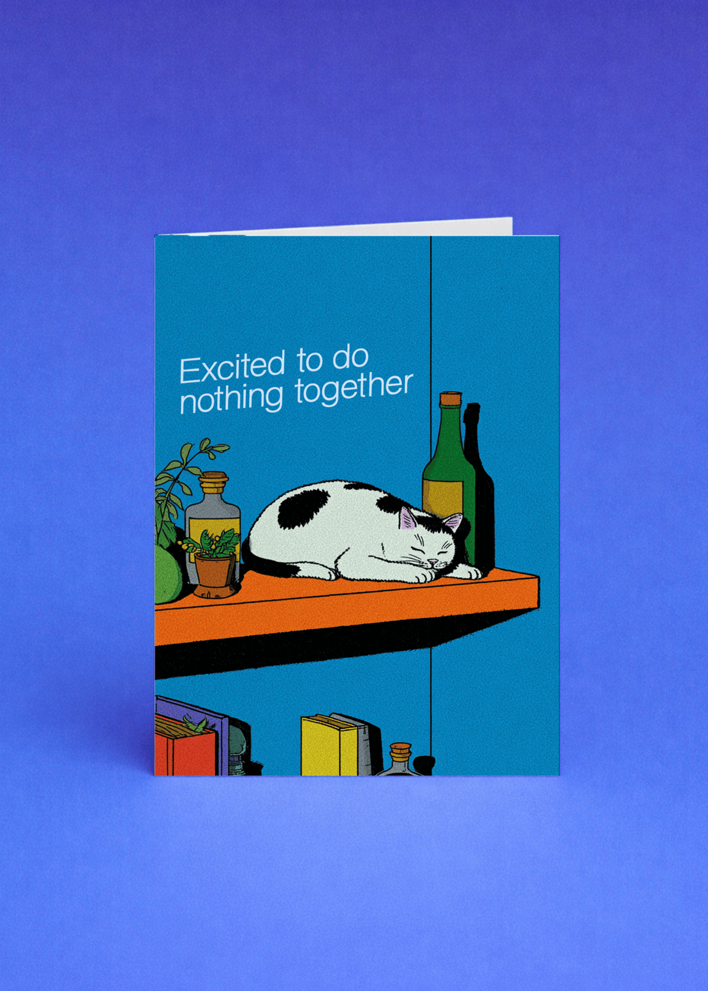 Lazy Days Together Cat Card mockup 5