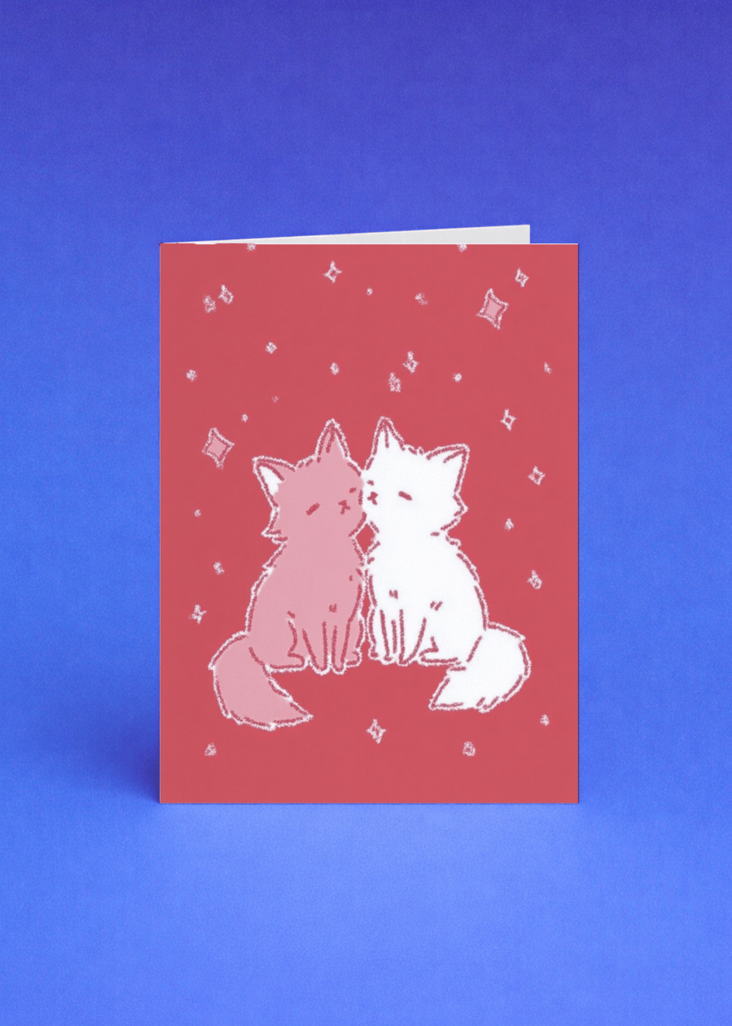 Adorable fox Romance Card mockup 5