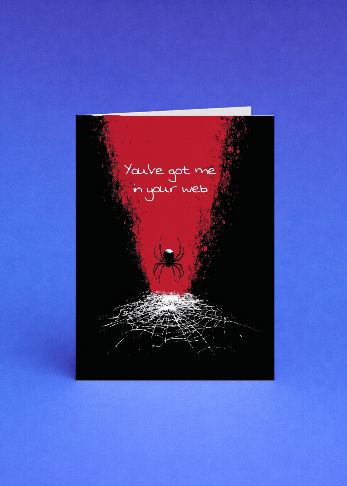 Caught in Your Web Love Card mockup 5