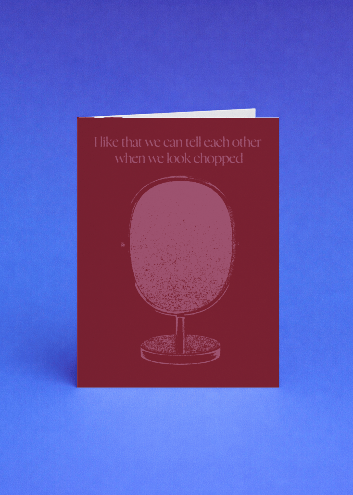 Telling Each Other We Look Chopped Card mockup 5