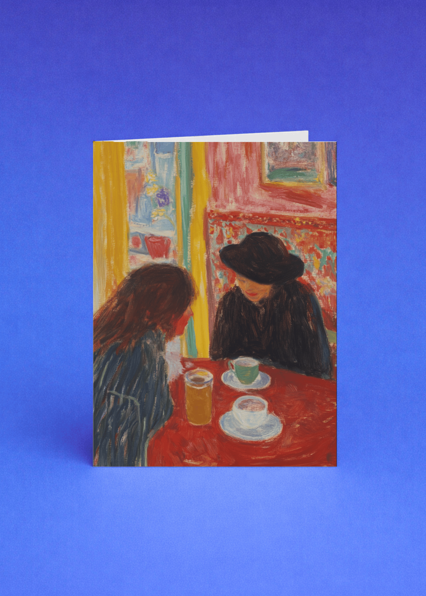 Café Conversation Friendship Card mockup 4
