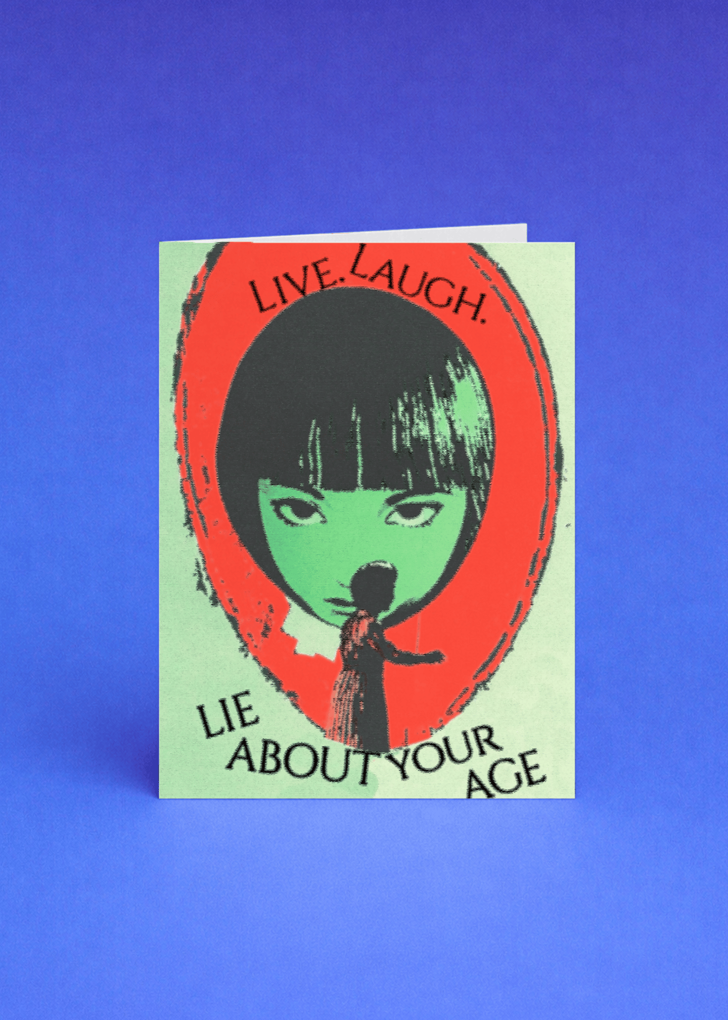 Live Laugh Lie About Your Age Card mockup 5