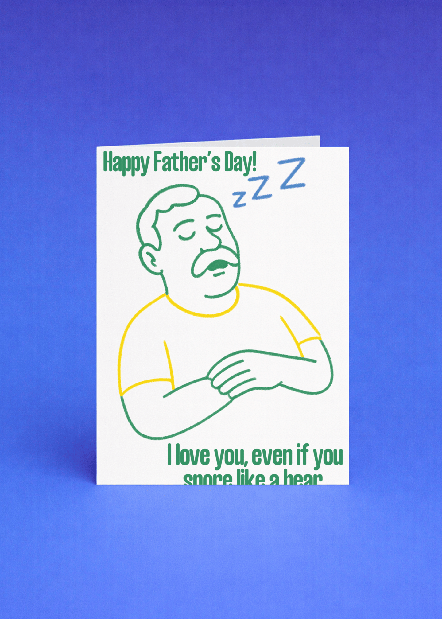 Bear Snore Father's Day Card mockup 5