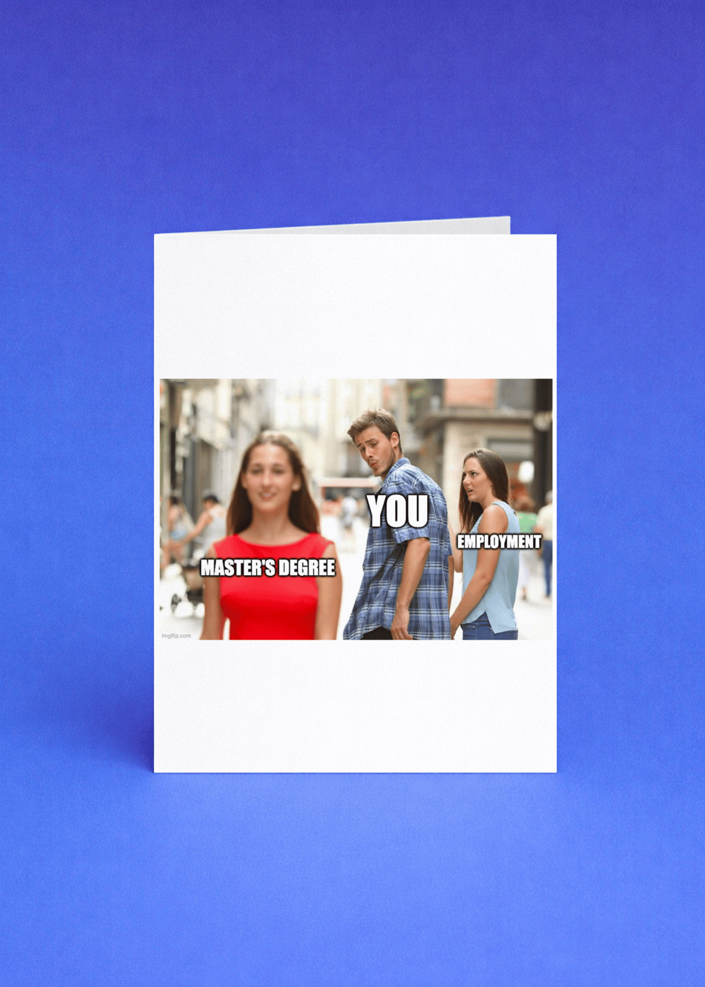 Distracted by the Master's Degree Card mockup 5