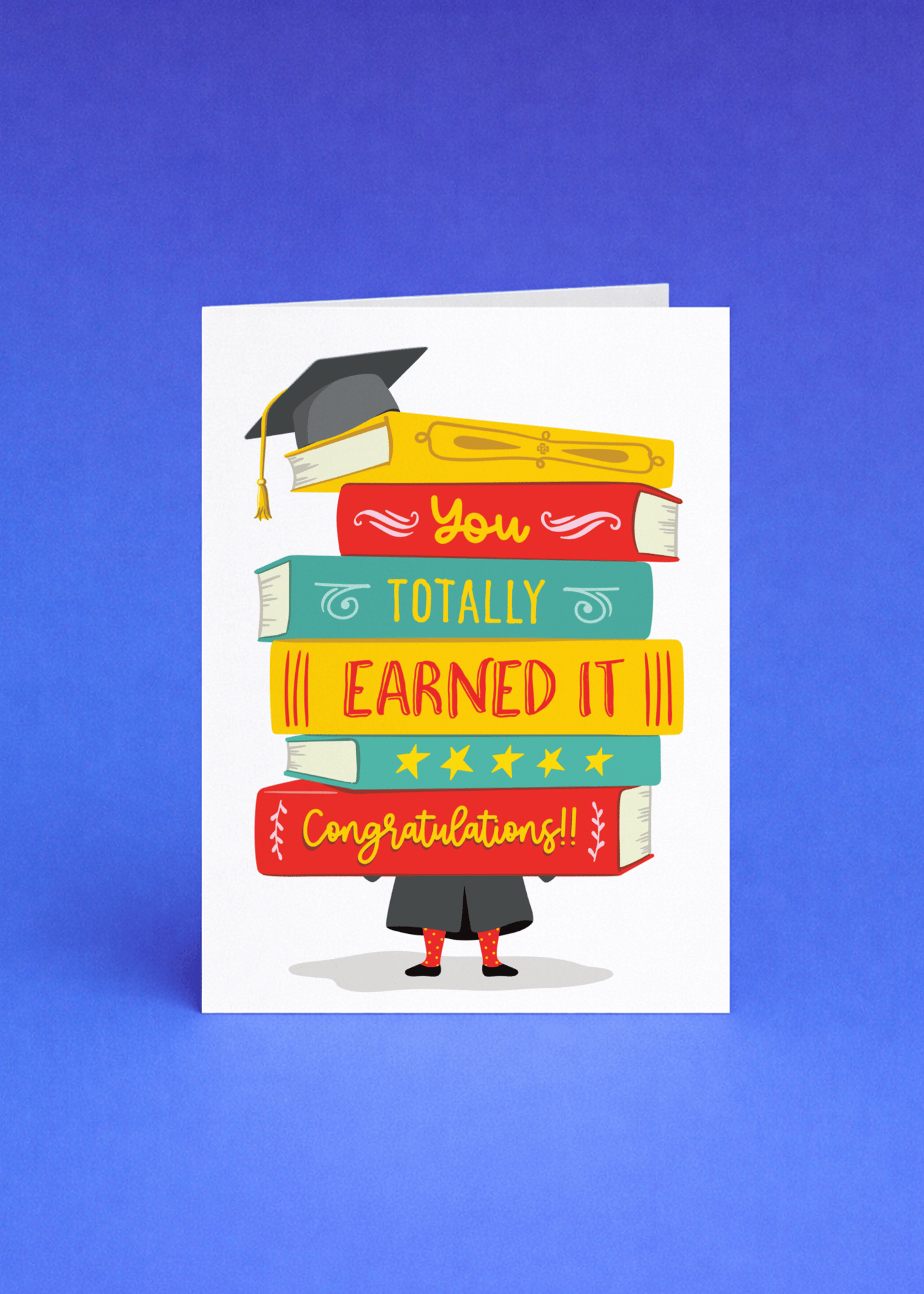 Book Stack Graduation Congrats Card mockup 5