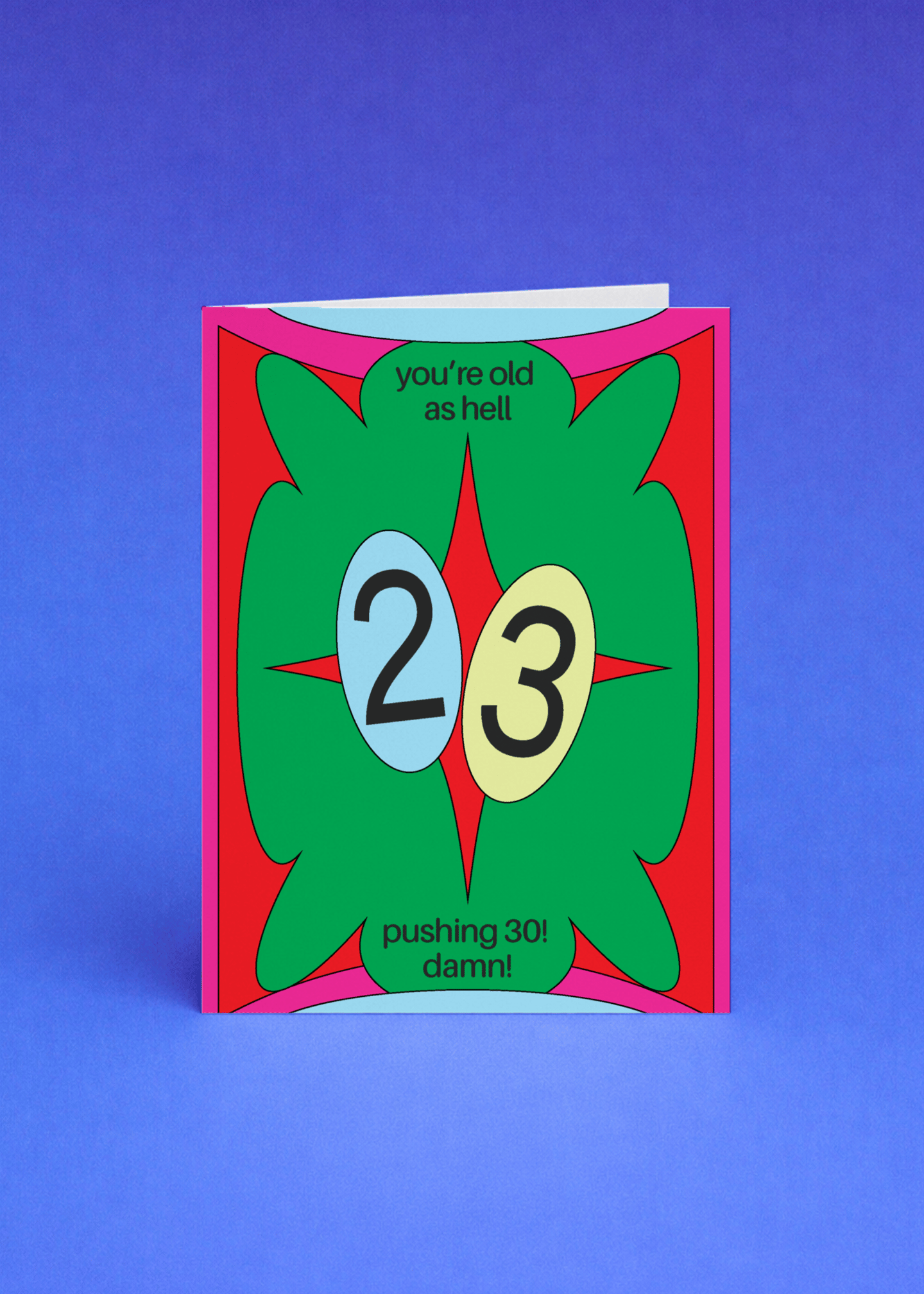 You're Old As Hell 23rd Birthday Card mockup 5