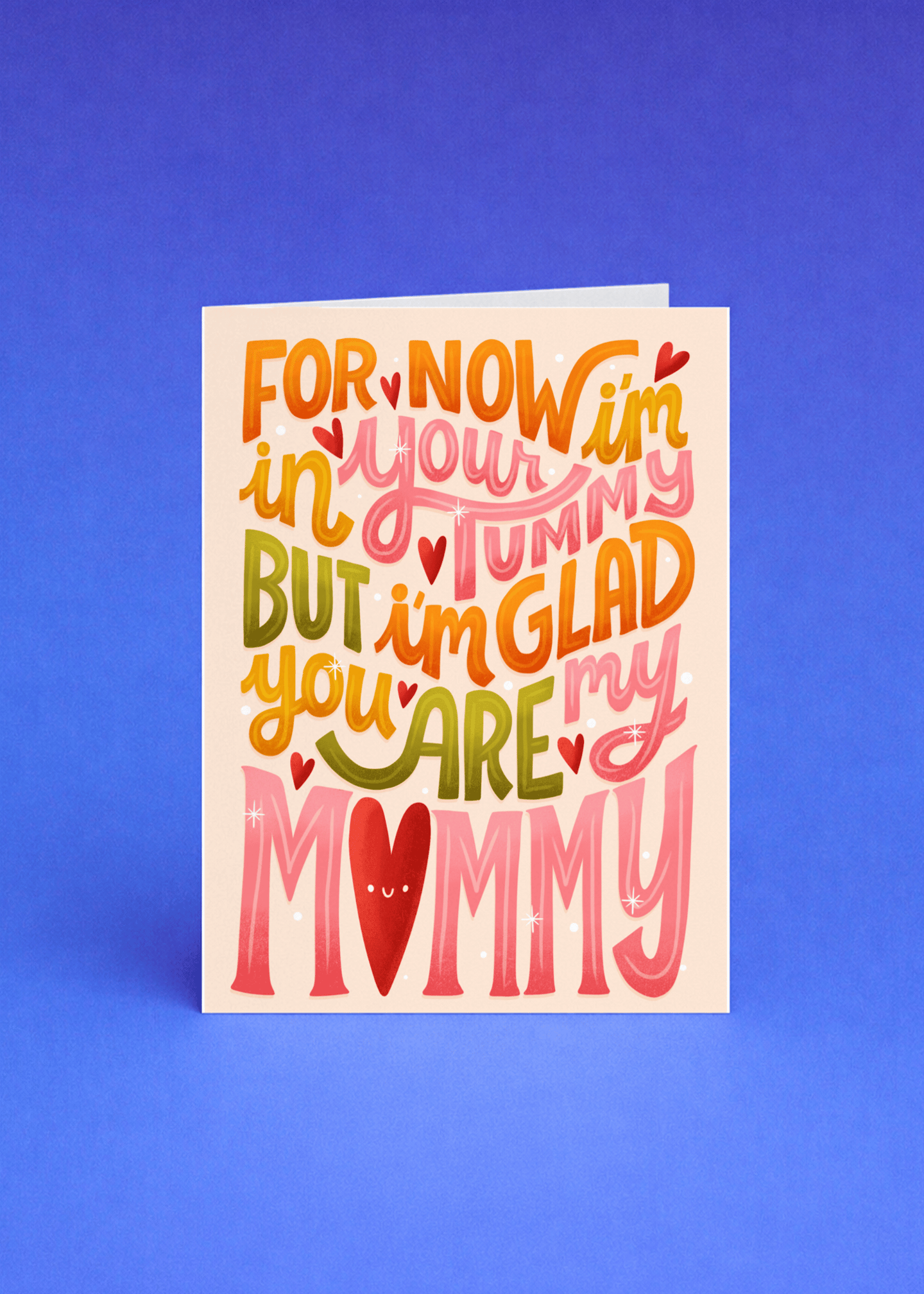 In Your Tummy Glad You're My Mommy Card mockup 5