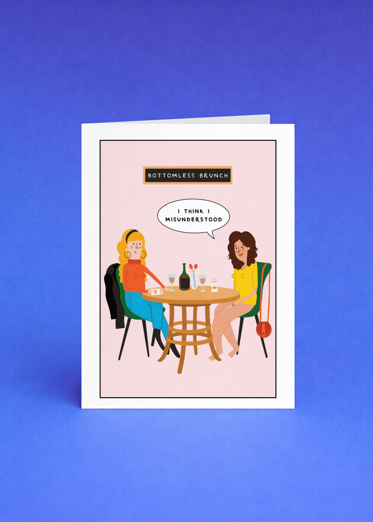 Bottomless Brunch Misunderstanding Card mockup 5