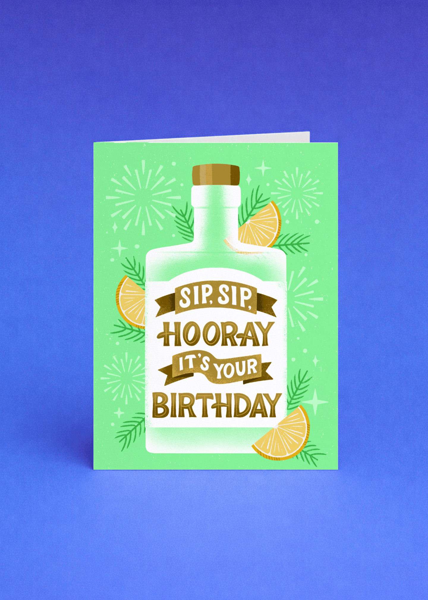 Sip Sip Hooray Birthday Card mockup 4