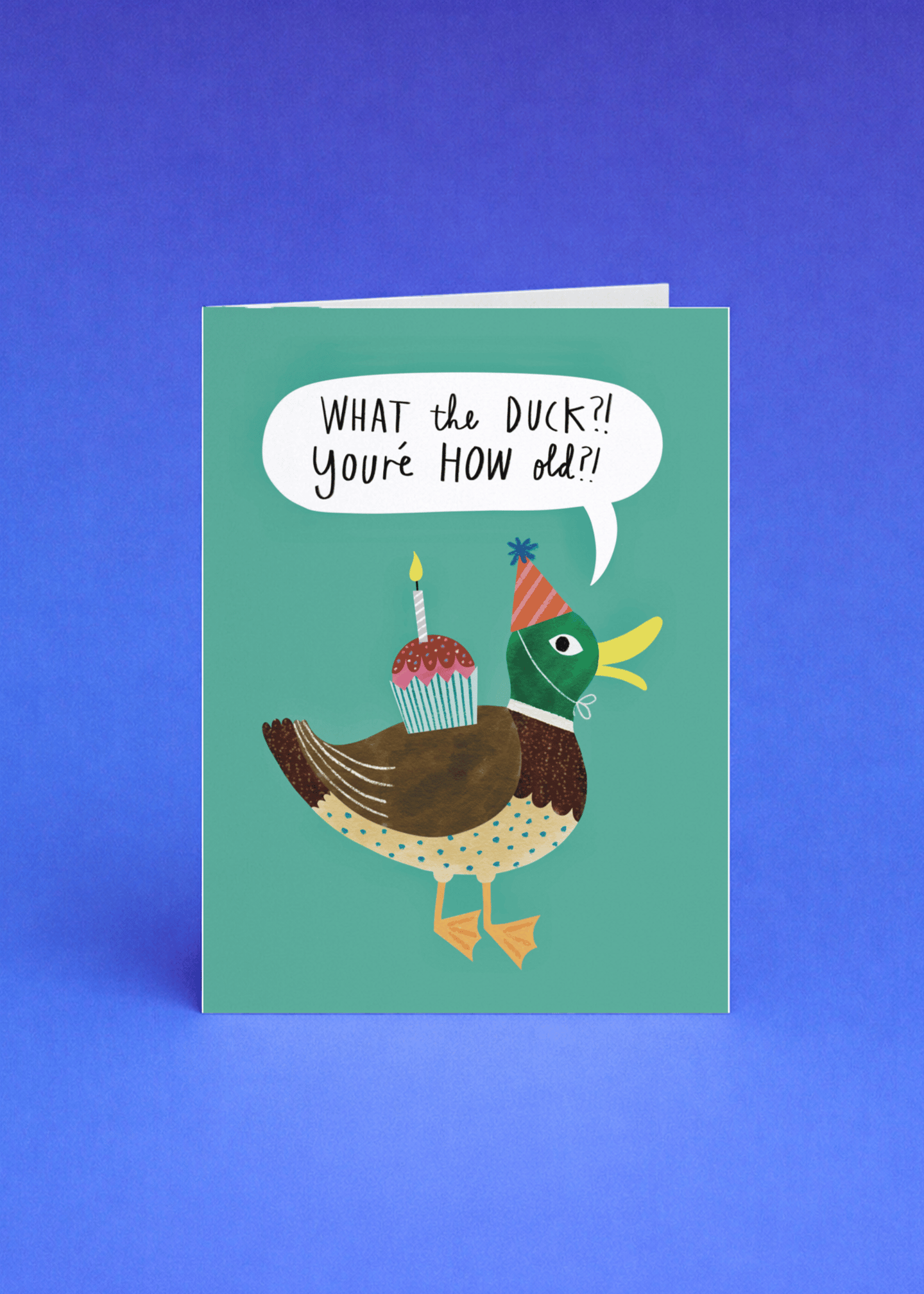 What the Duck Birthday Card mockup 5