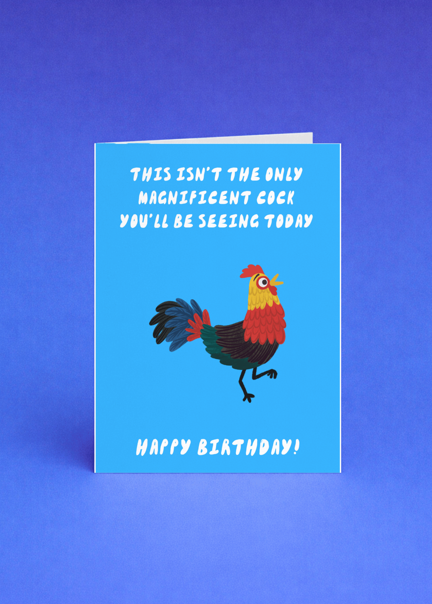 Magnificent Cock Birthday Card mockup 5