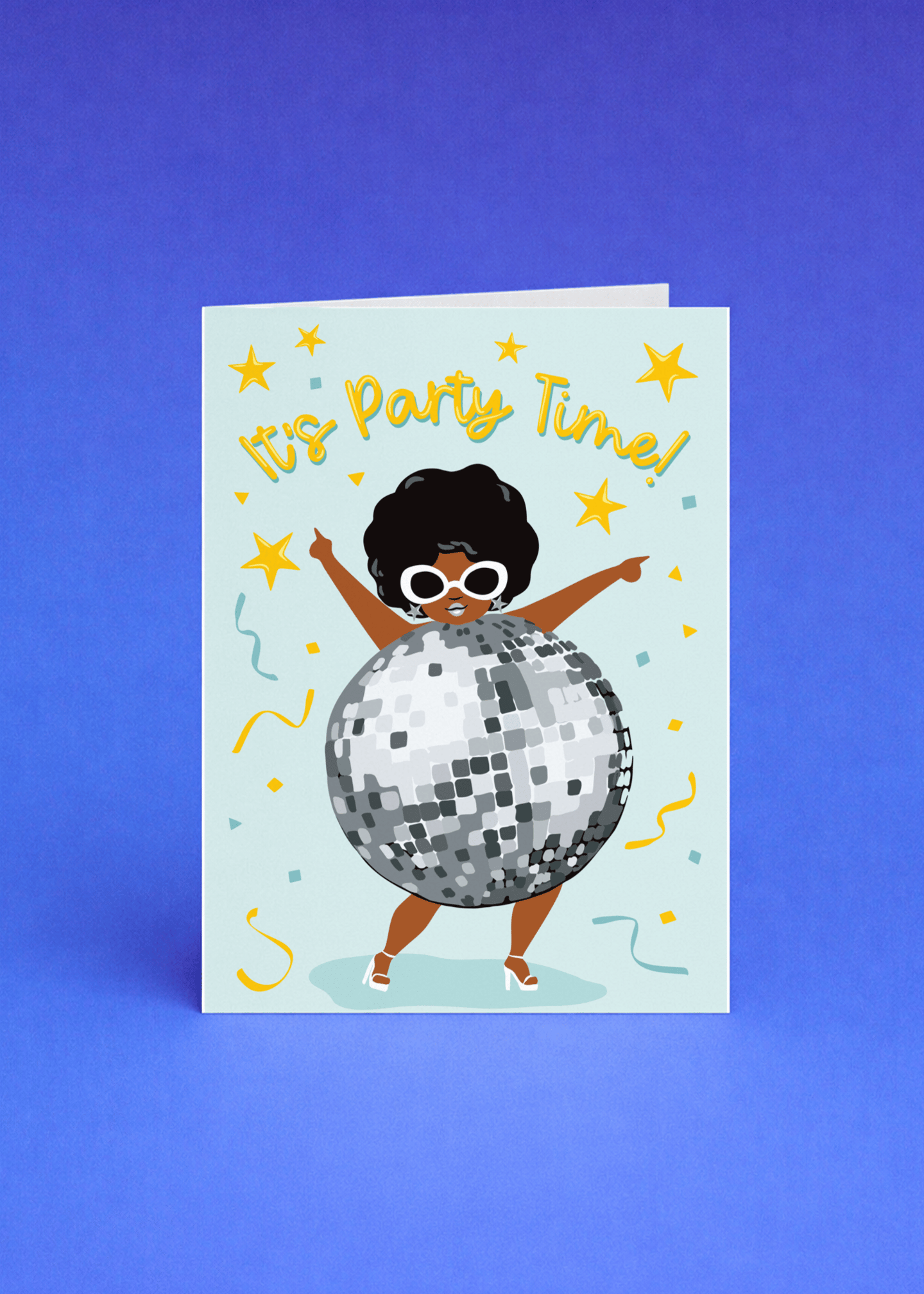 Disco Party Time Birthday Card mockup 5