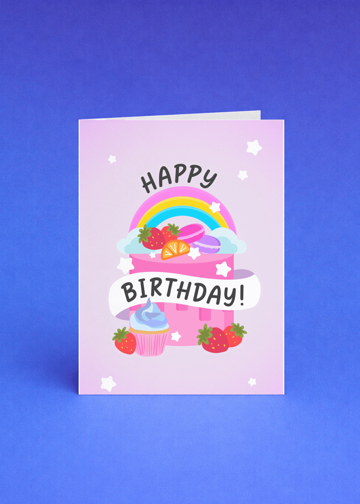 Rainbow Sweet Treats Birthday Card mockup 5