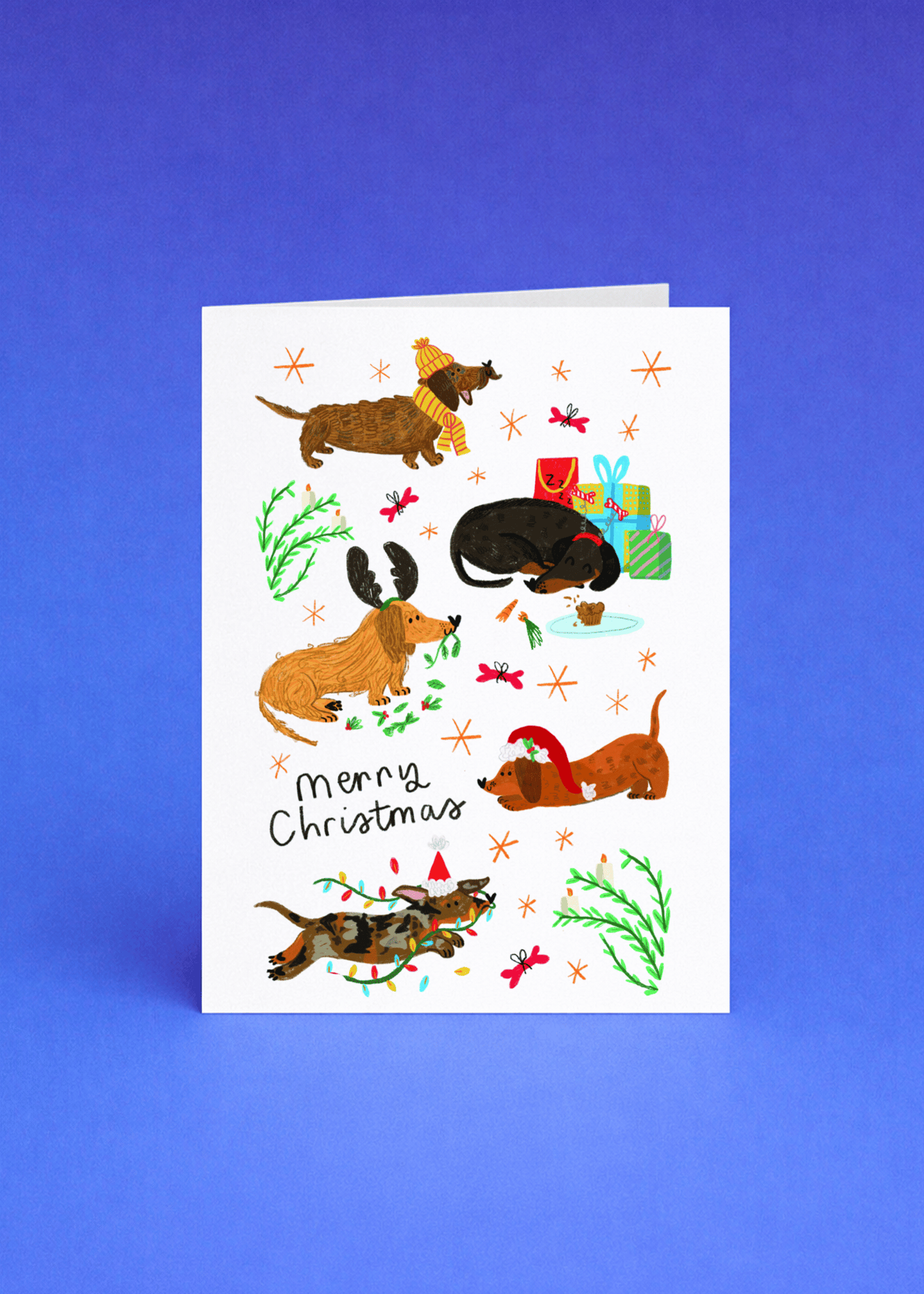 Festive Dachshunds Celebrating Christmas Cheer mockup 5