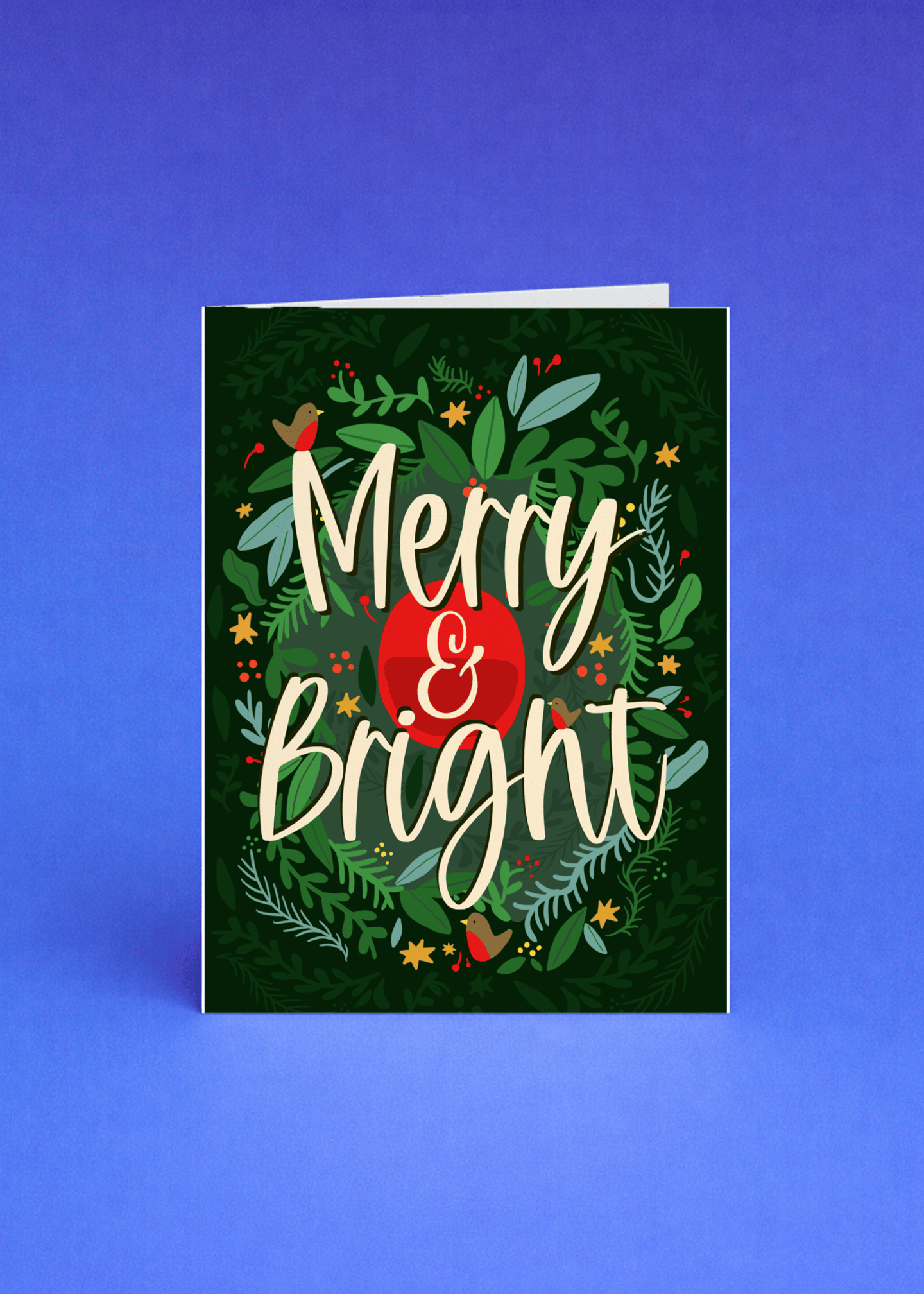 Merry & Bright Christmas Leaves mockup 5