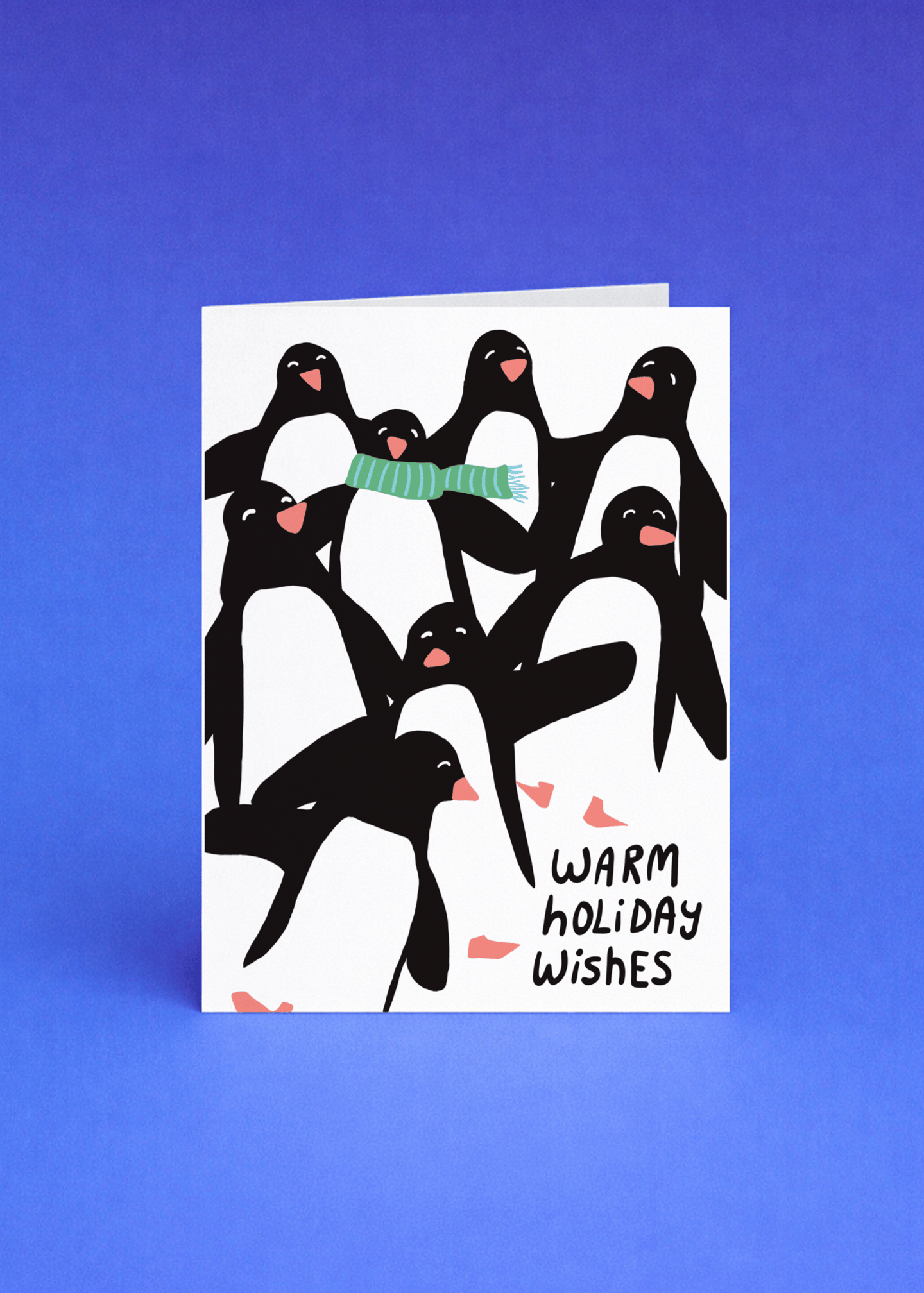 Warm Holiday Wishes with Penguins mockup 5