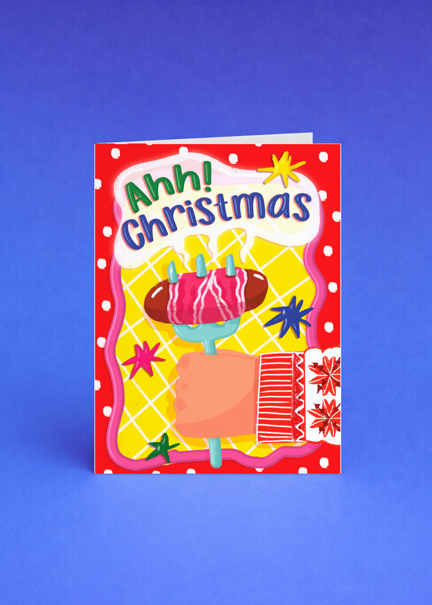 Ahh! Christmas Sausage Christmas Card mockup 3