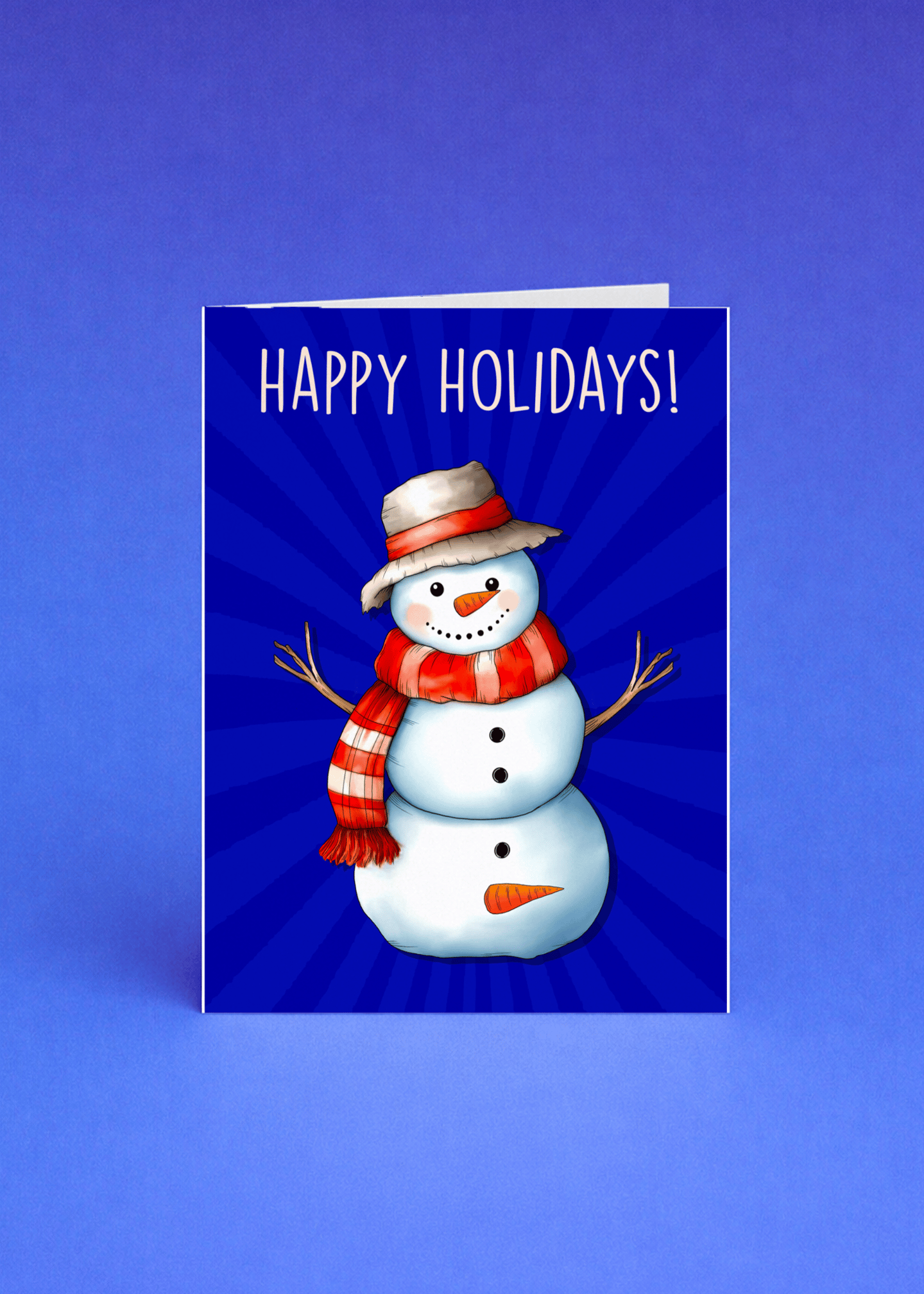 Happy Holidays Snowman Card mockup 5