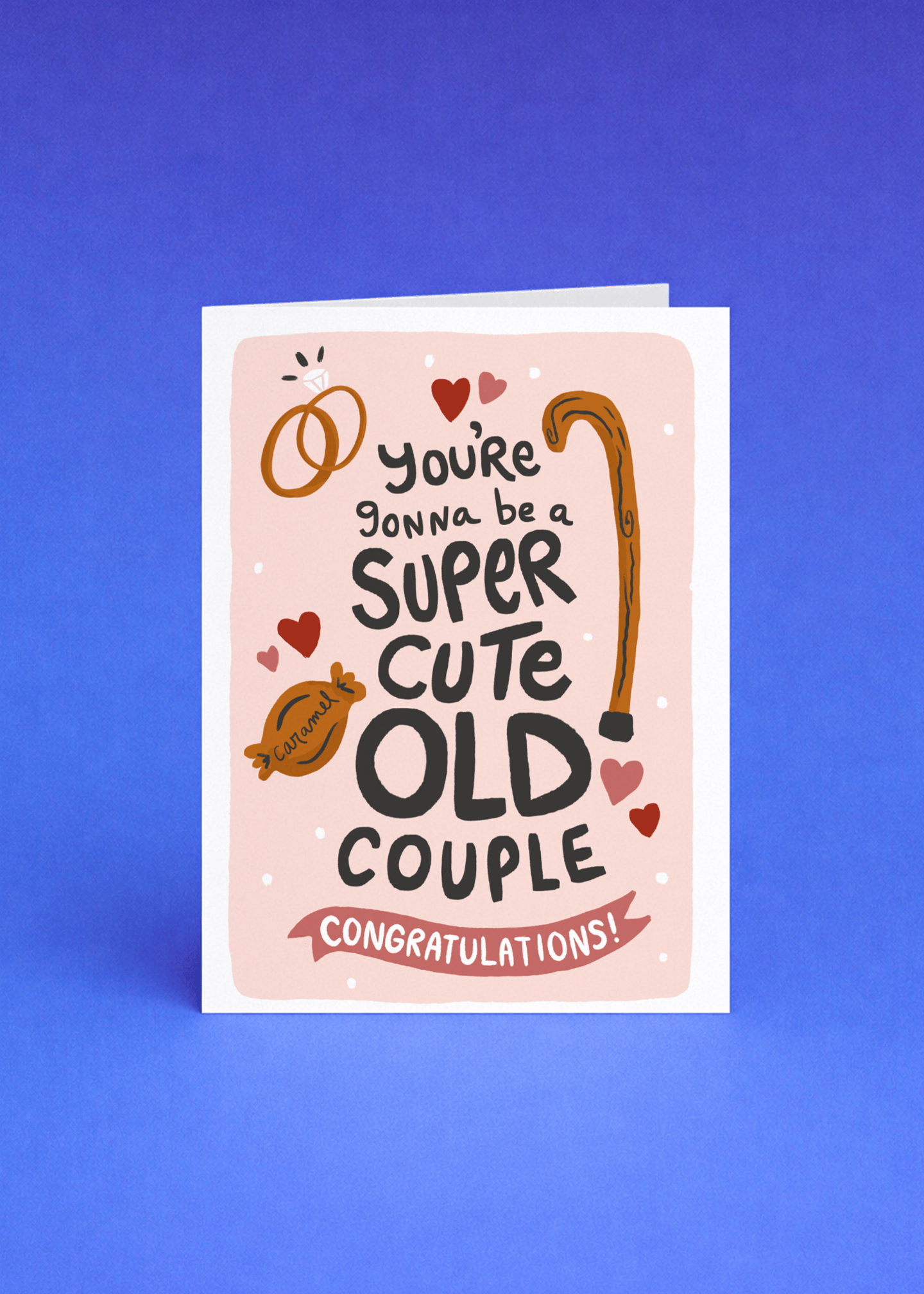 Super Cute Old Couple Wedding Card mockup 5