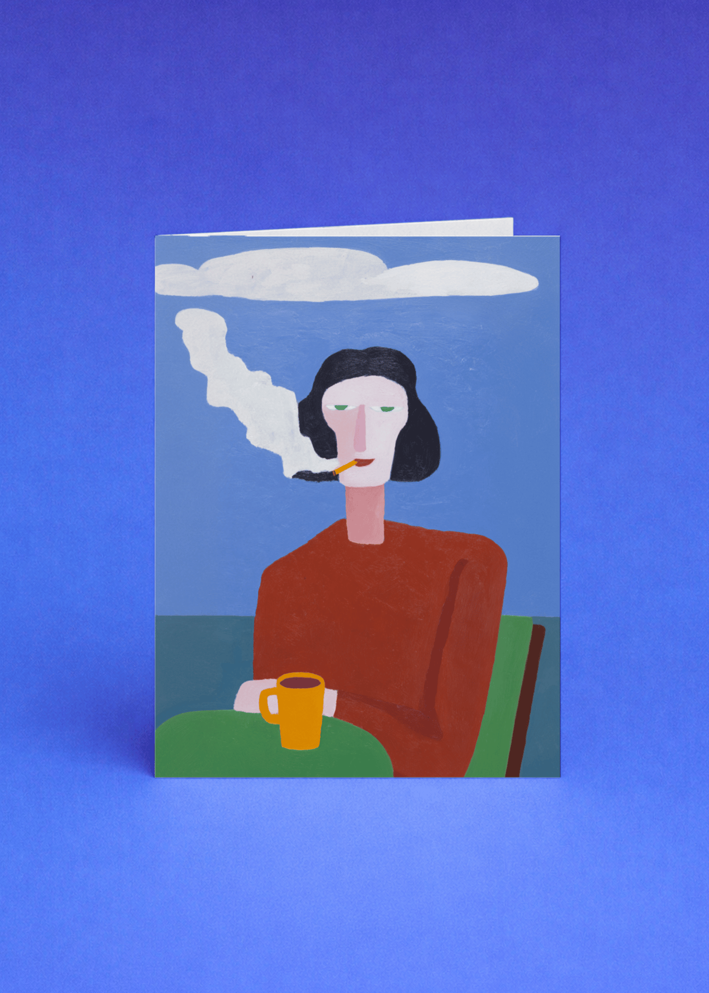 woman smoking a cigarette mockup 5