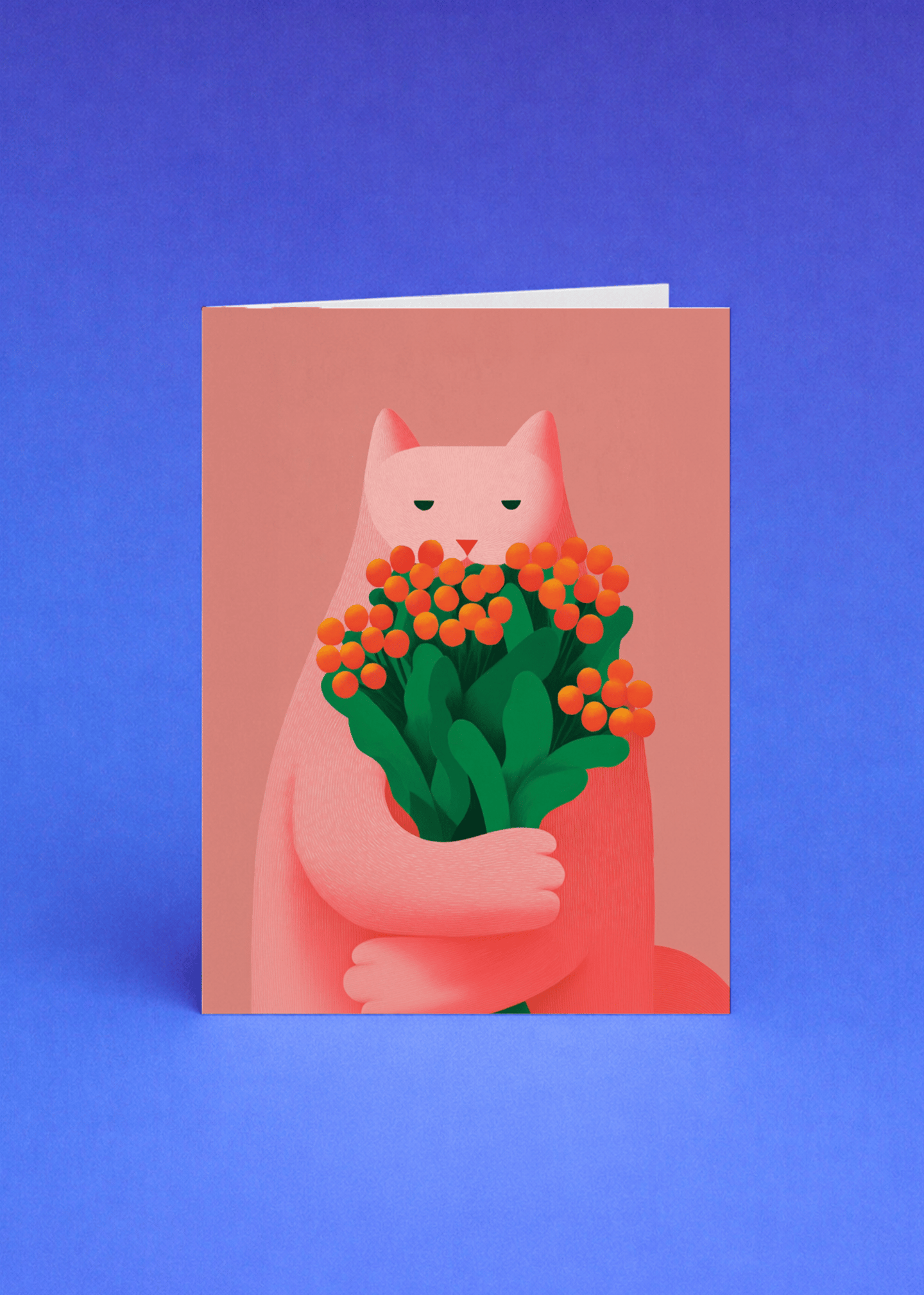 cat holding flowers mockup 5