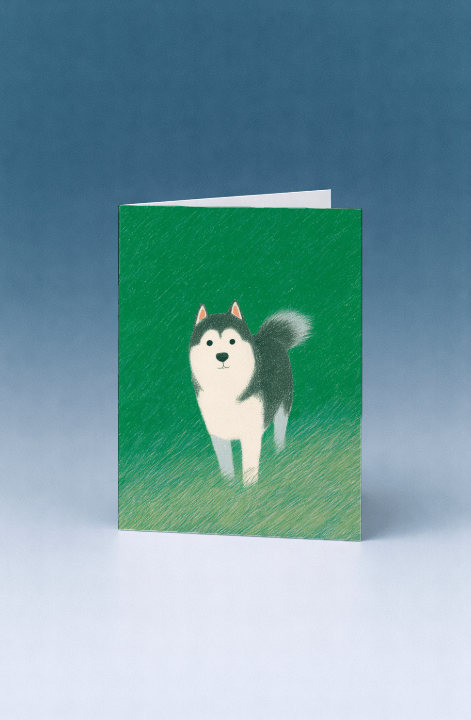 husky in grass mockup 5