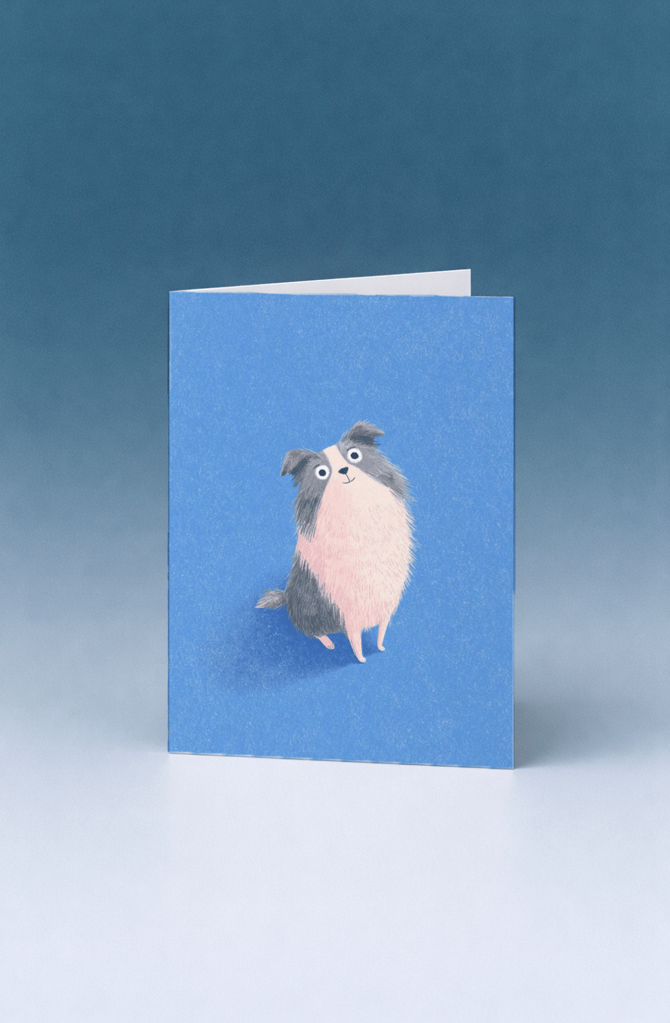 cute dog sitting and looking up mockup 5
