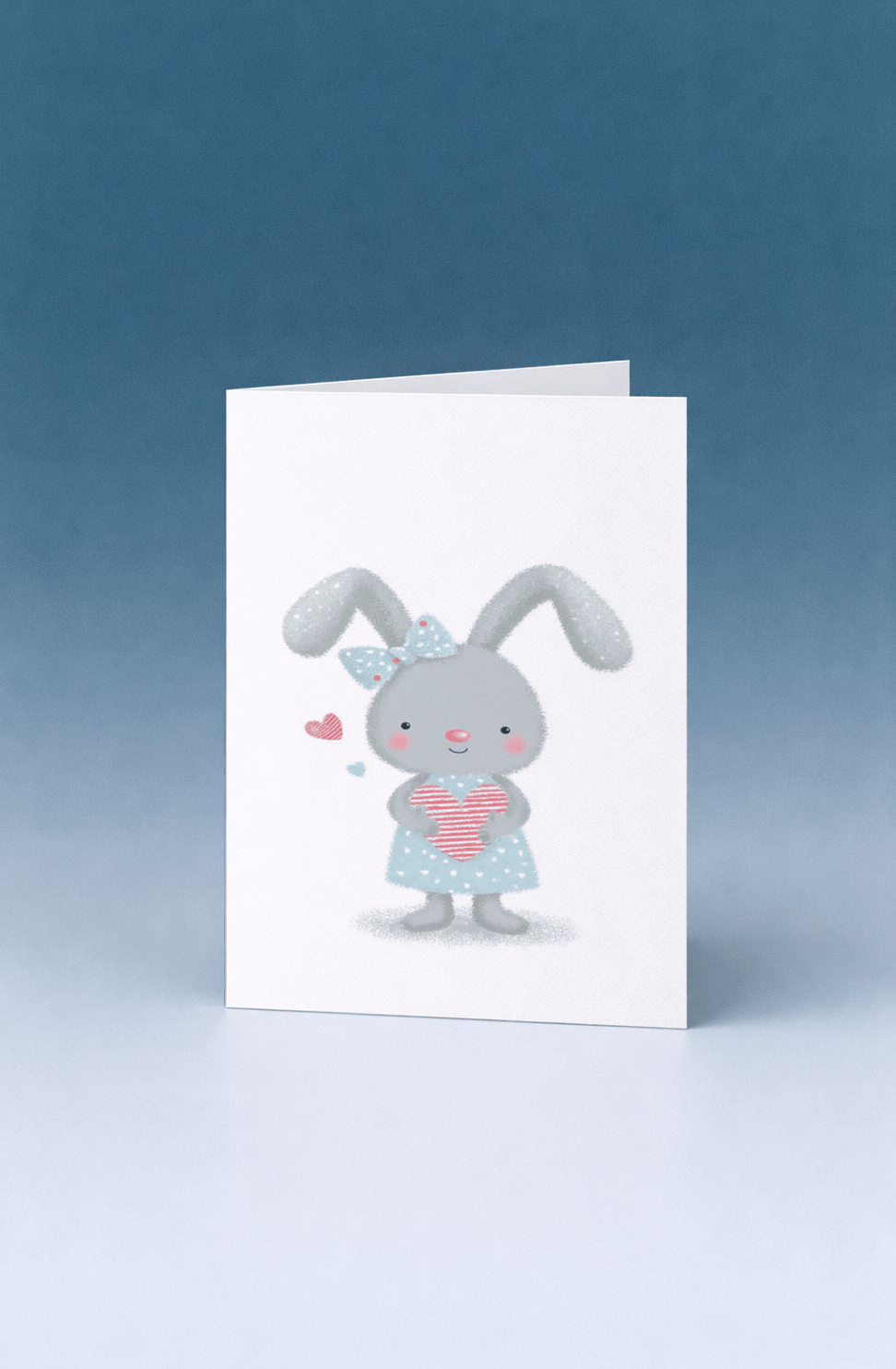 Cute Bunny Heart Card mockup 5