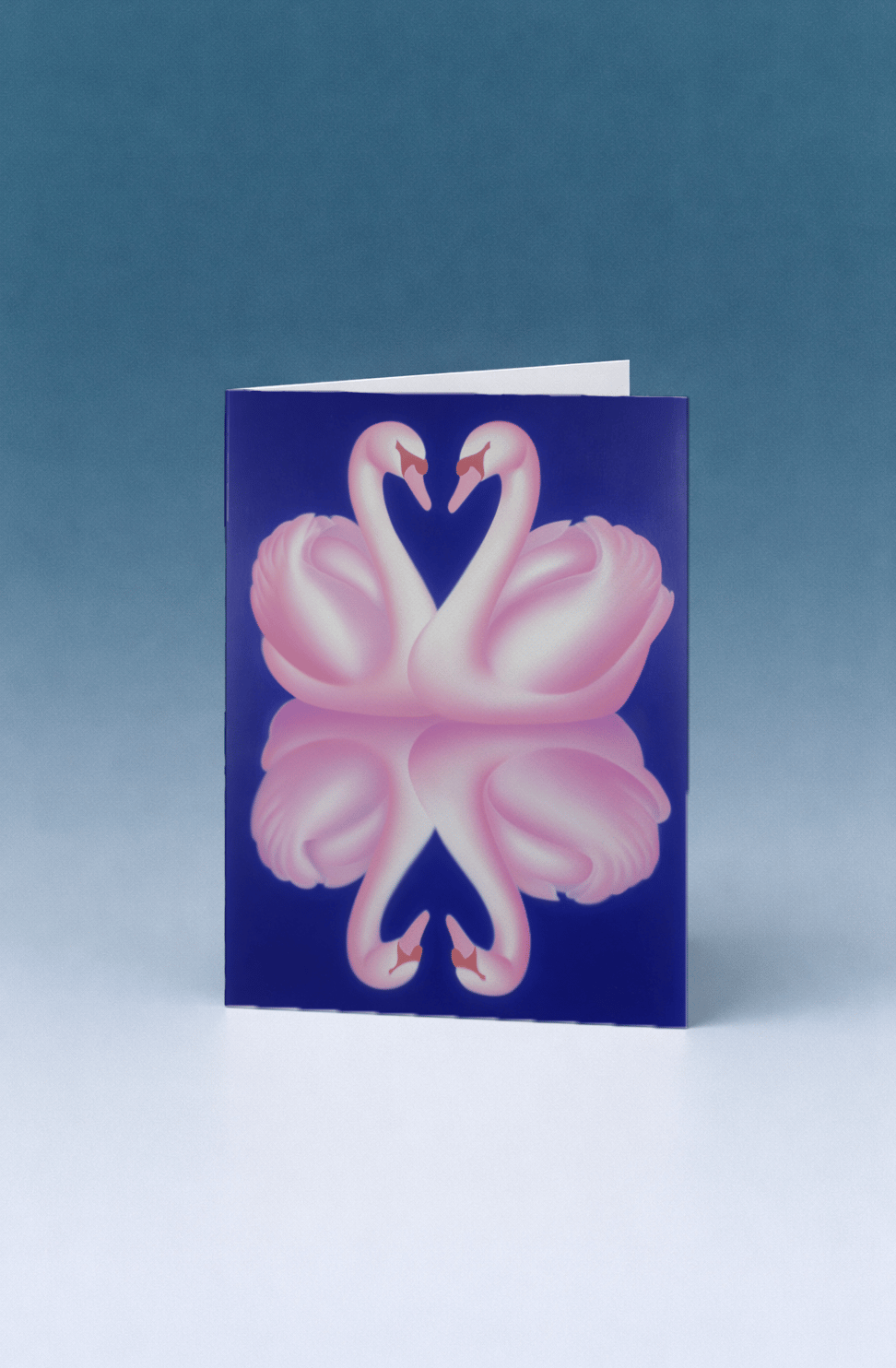 Elegant Swan Reflection Card mockup 5
